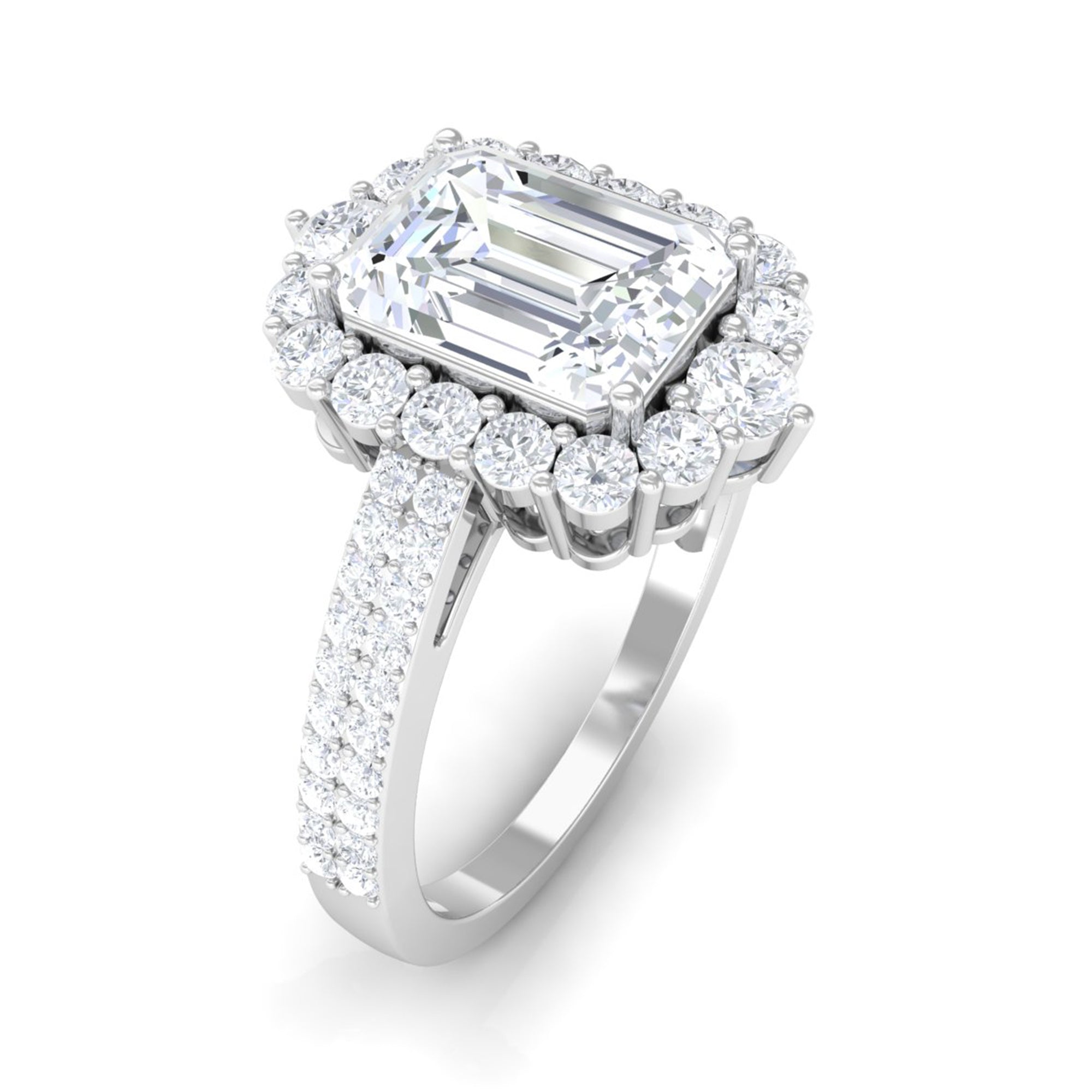 3.25 CT Octagon Cut Zircon Statement Engagement Ring AAAA - Rosec Jewels