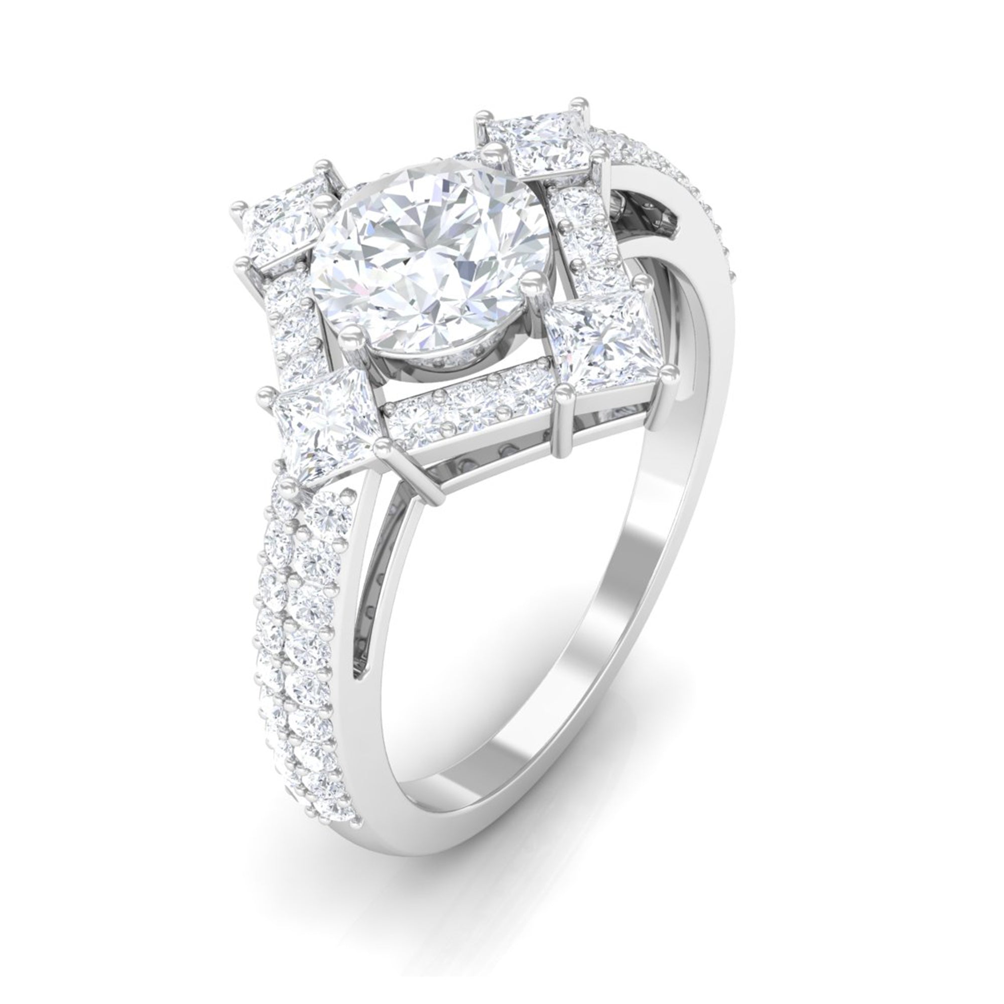 2 CT Cubic Zirconia Statement Engagement Ring AAAA - Rosec Jewels