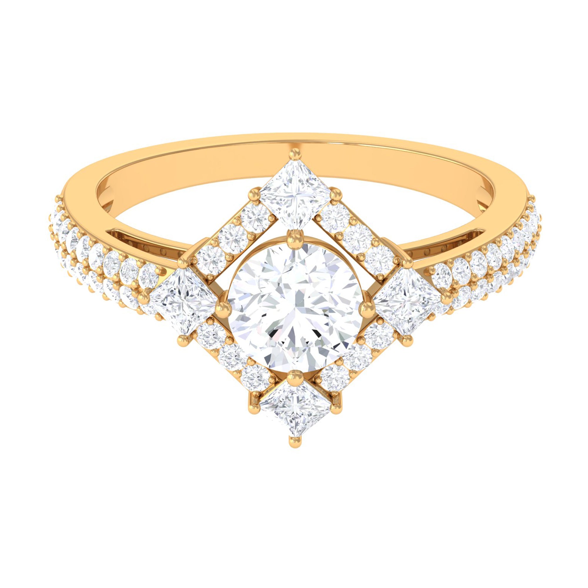 2 CT Cubic Zirconia Statement Engagement Ring AAAA - Rosec Jewels