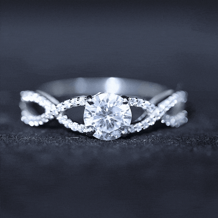 1.75 CT Round Cut Solitaire Zircon Crossover Engagement Ring AAAA - Rosec Jewels