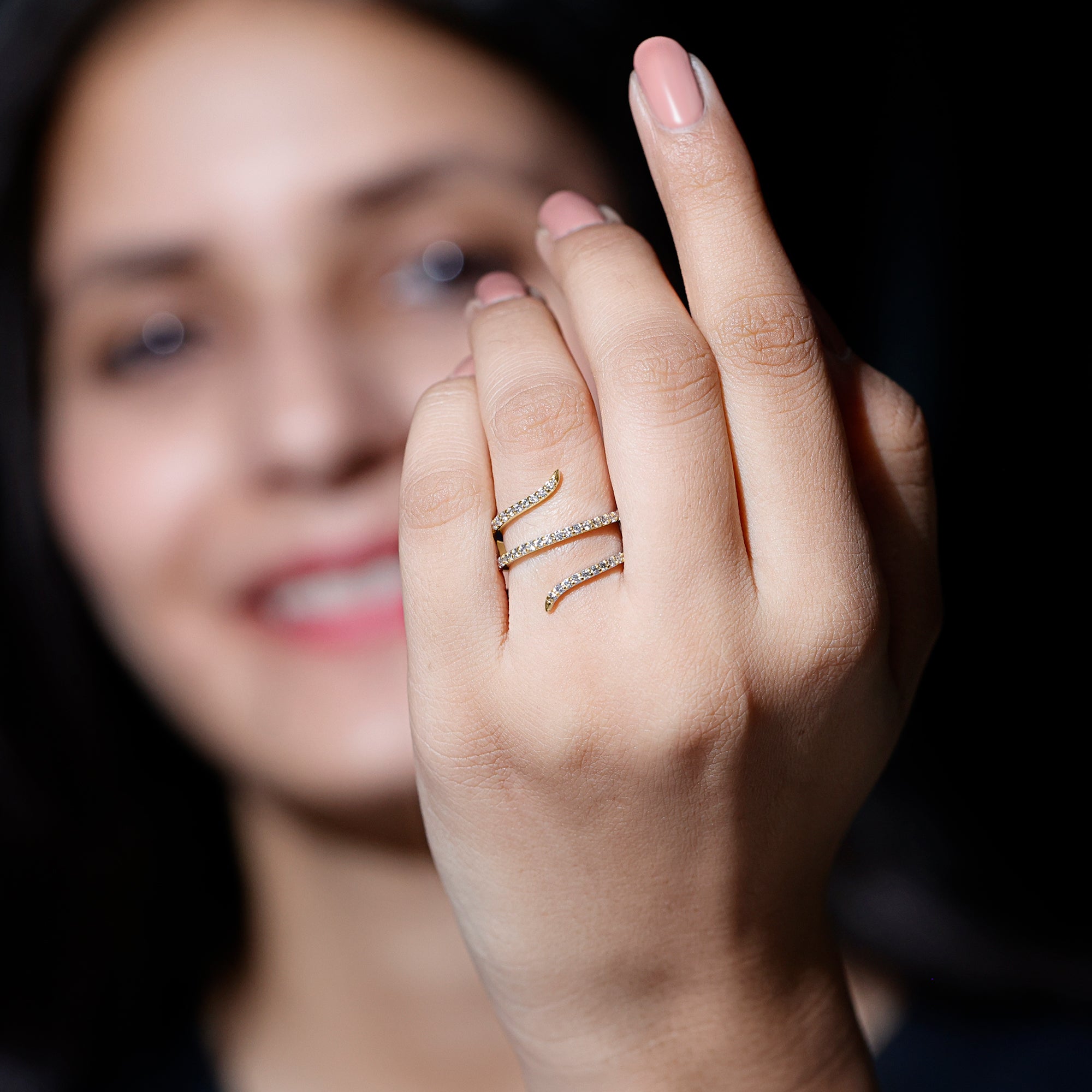 Certified Lab Grown Diamond Cocktail Ring For Women Lab - ( EF-VS ) - Rosec Jewels