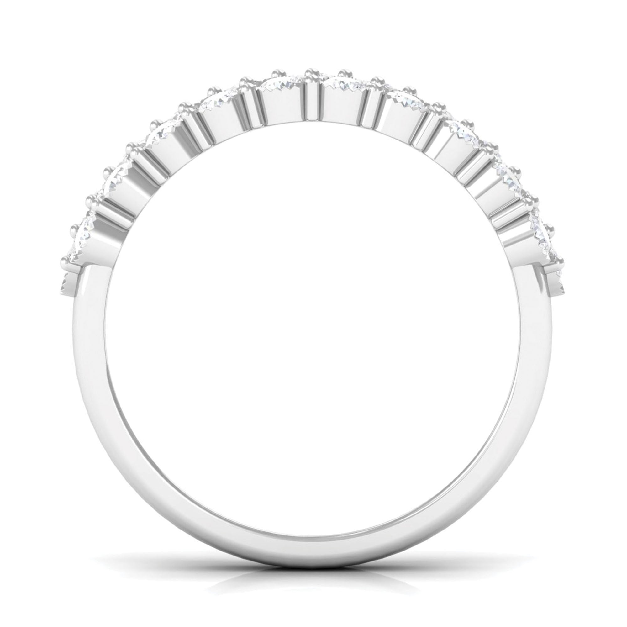 3 Row Lab Grown Diamond Wide Wedding Band with Certificate Lab - ( EF-VS ) - Rosec Jewels