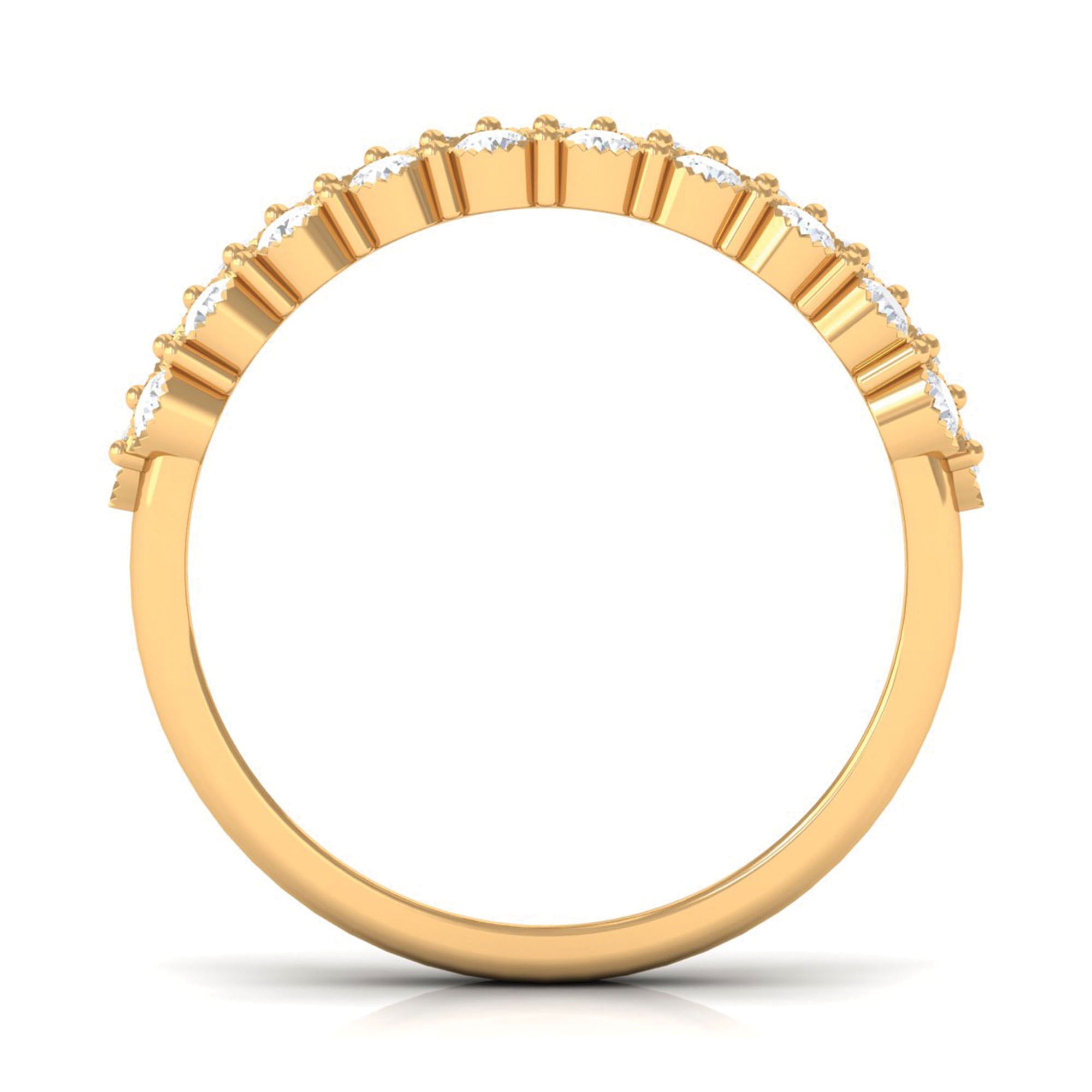 Rosec Jewels-3 Row Lab Grown Diamond Wide Wedding Band with Certificate