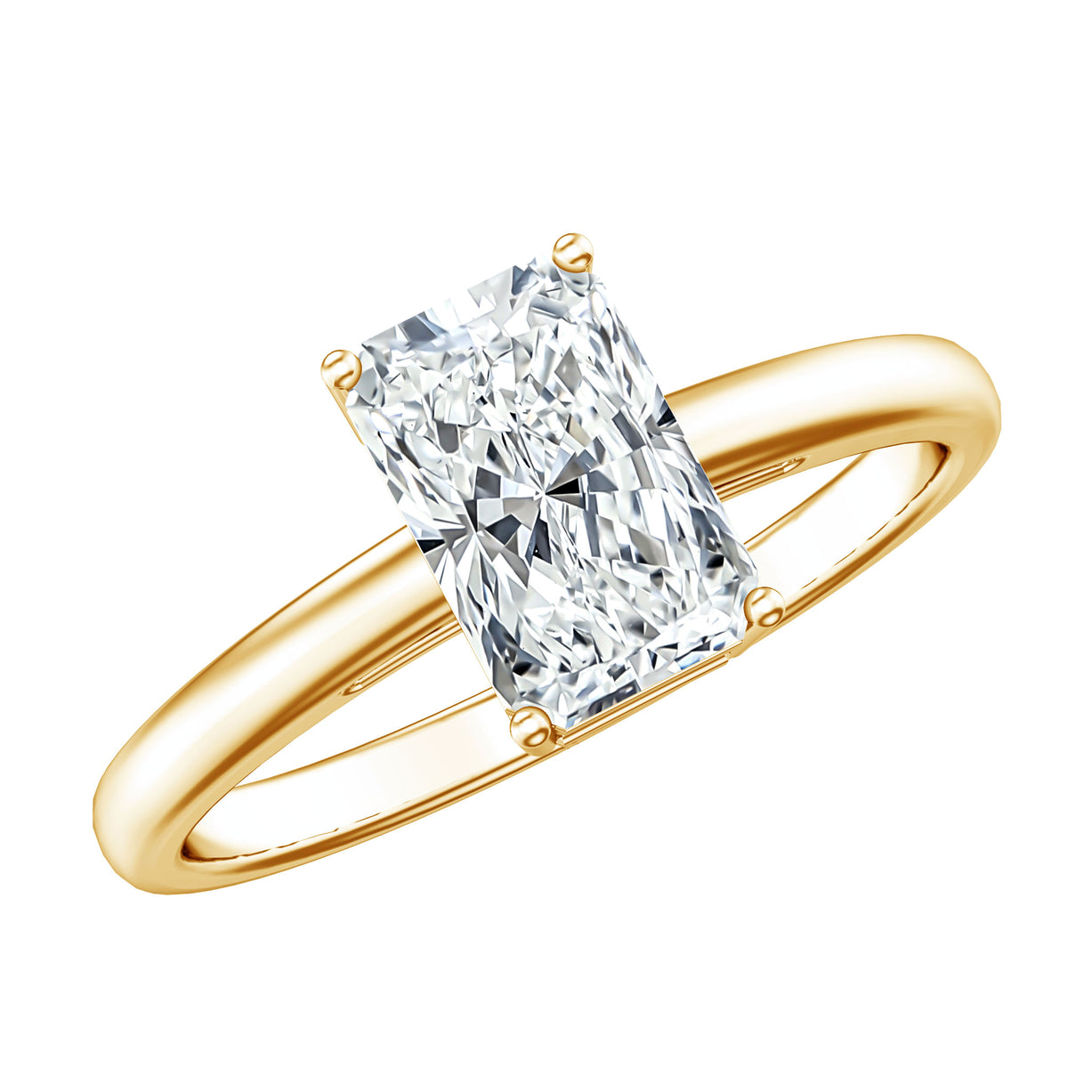 IGI Certified Solitaire Lab Grown Diamond Radiant Cut Engagement Ring 2 Carat Lab - ( E-VS1 ) - Rosec Jewels
