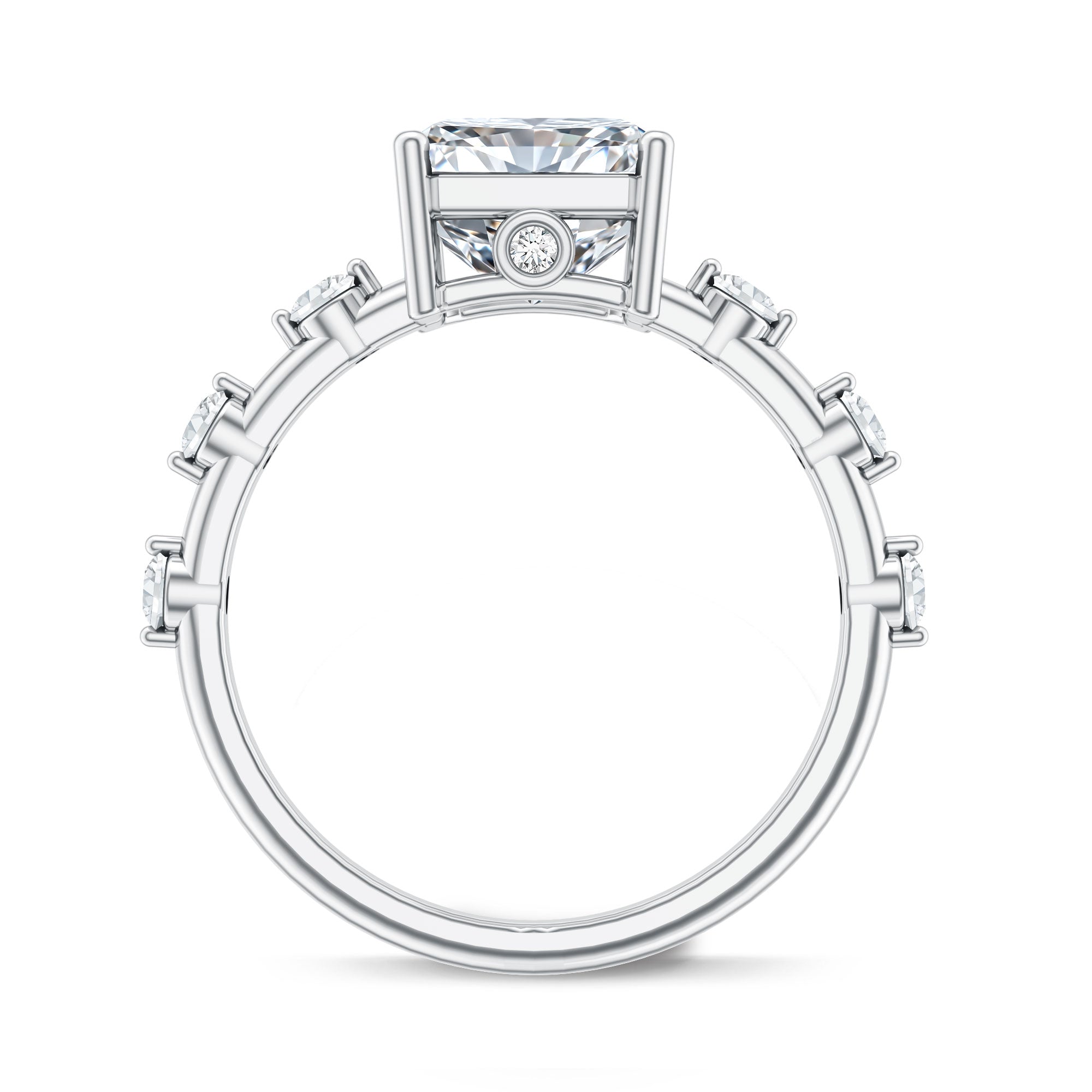 4 Carat Lab Grown Radiant Cut Diamond Solitaire Engagement Ring with IGI Certificate Lab - ( E-VS1 ) - Rosec Jewels