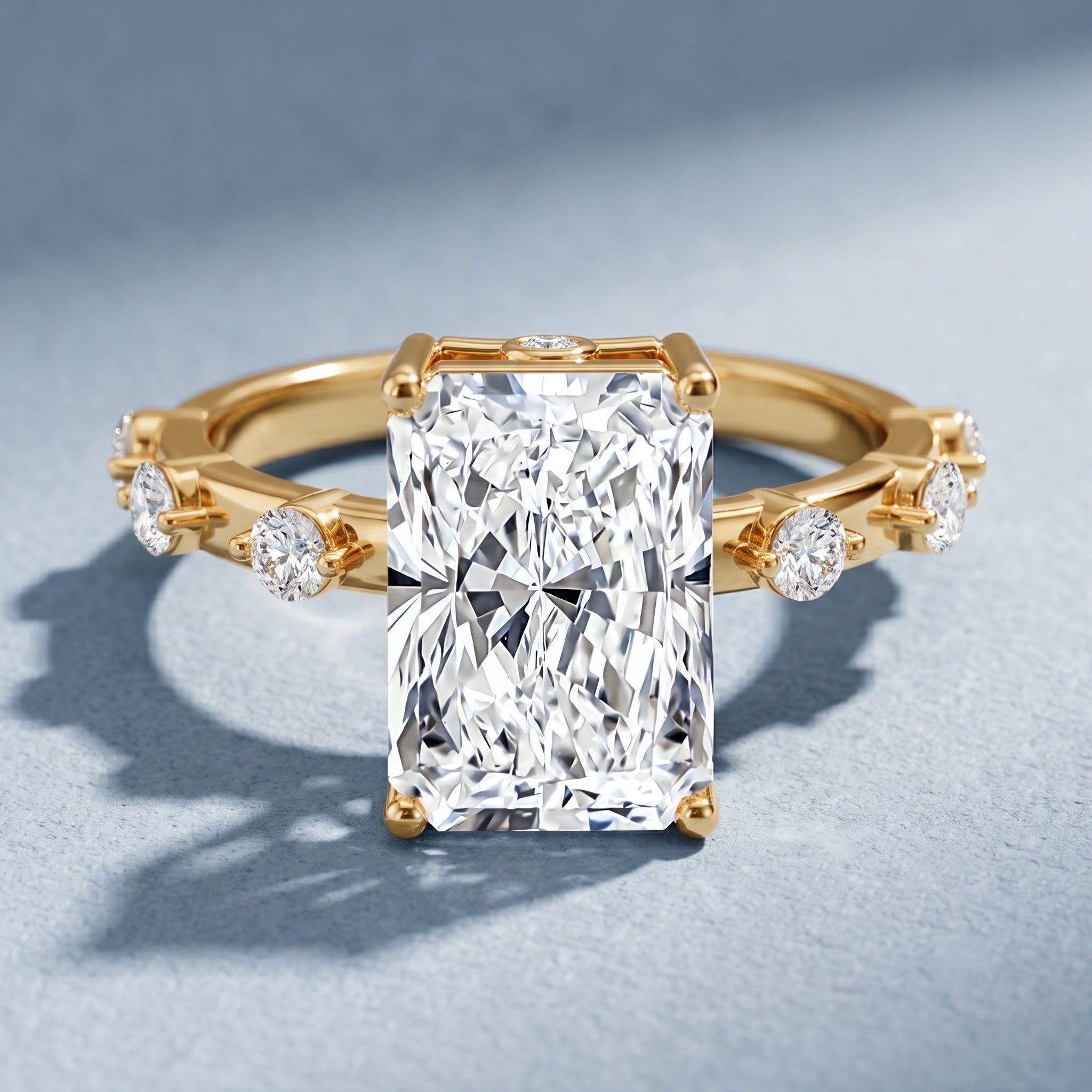 4 Carat Lab Grown Radiant Cut Diamond Solitaire Engagement Ring with IGI Certificate Lab - ( E-VS1 ) - Rosec Jewels