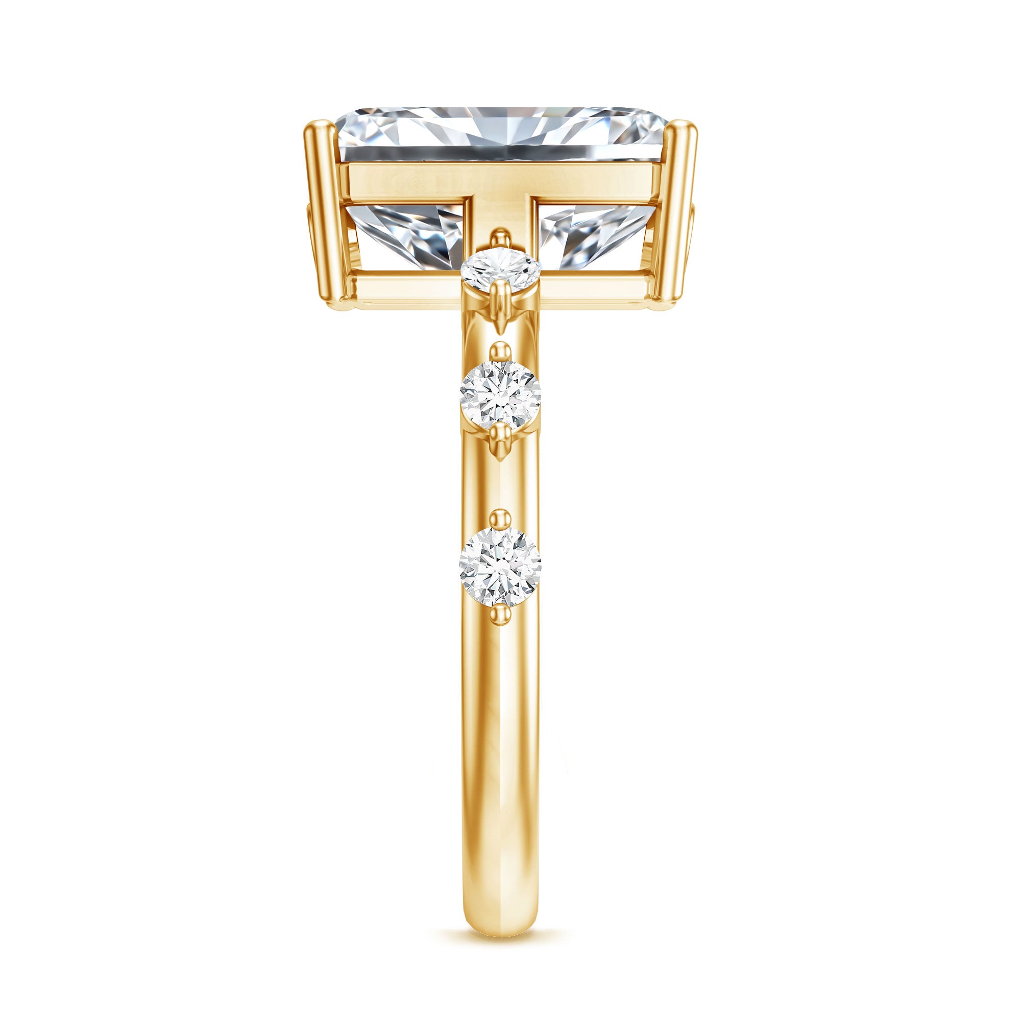 4 Carat Lab Grown Radiant Cut Diamond Solitaire Engagement Ring with IGI Certificate Lab - ( E-VS1 ) - Rosec Jewels