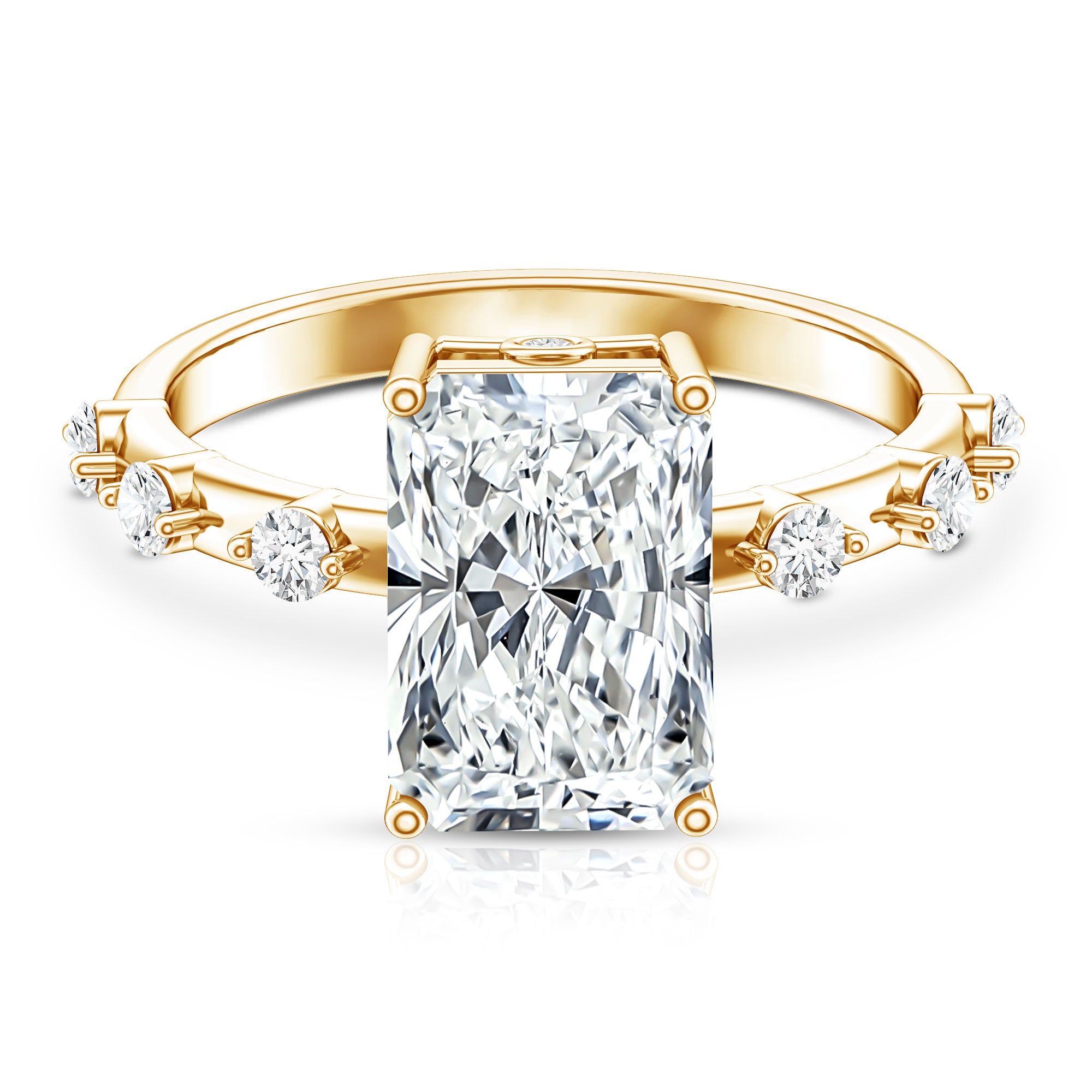 4 Carat Lab Grown Radiant Cut Diamond Solitaire Engagement Ring with IGI Certificate Lab - ( E-VS1 ) - Rosec Jewels