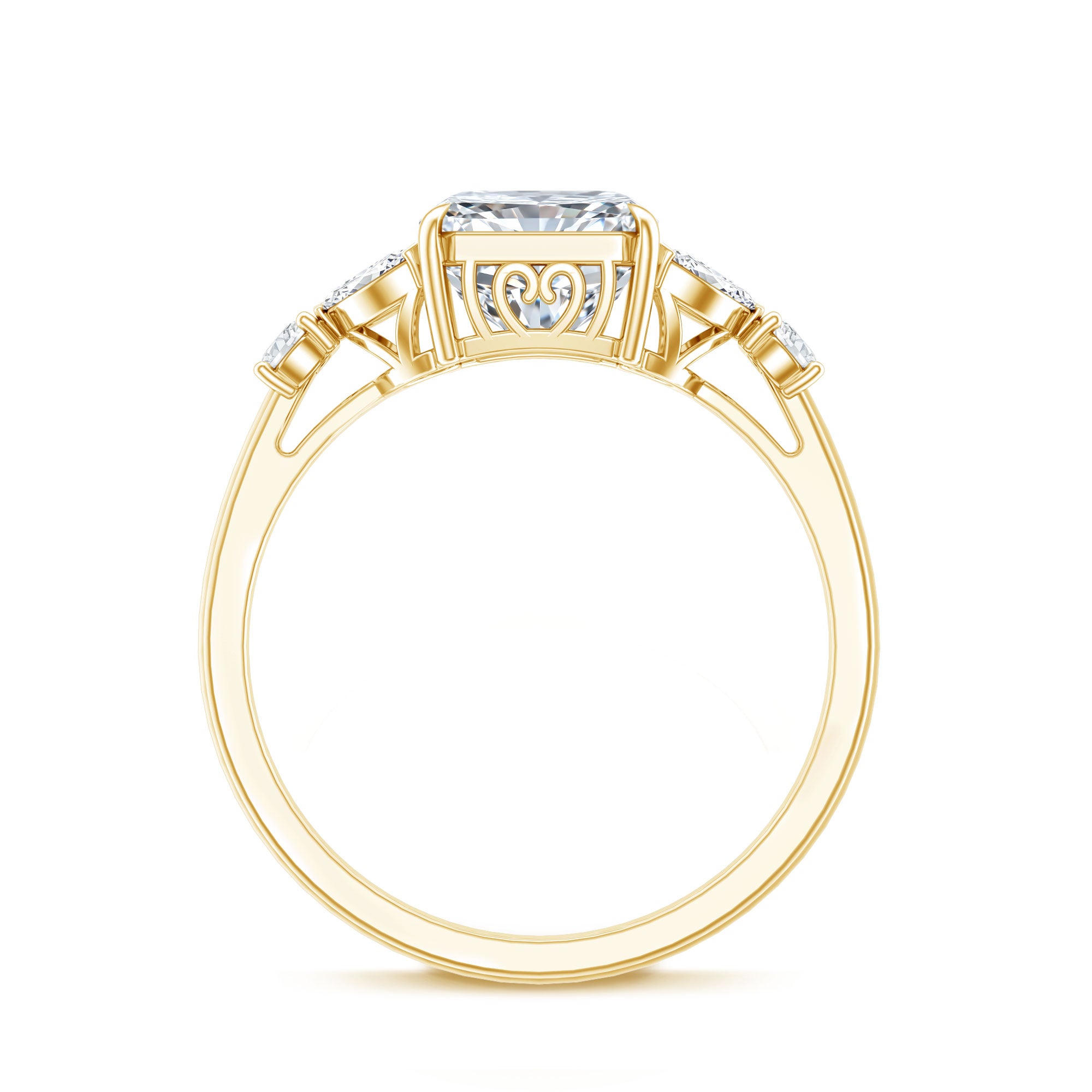 IGI Certified 2 Carat Lab Grown Diamond Engagement Ring with Radiant Cut Lab - ( E-VS1 ) - Rosec Jewels