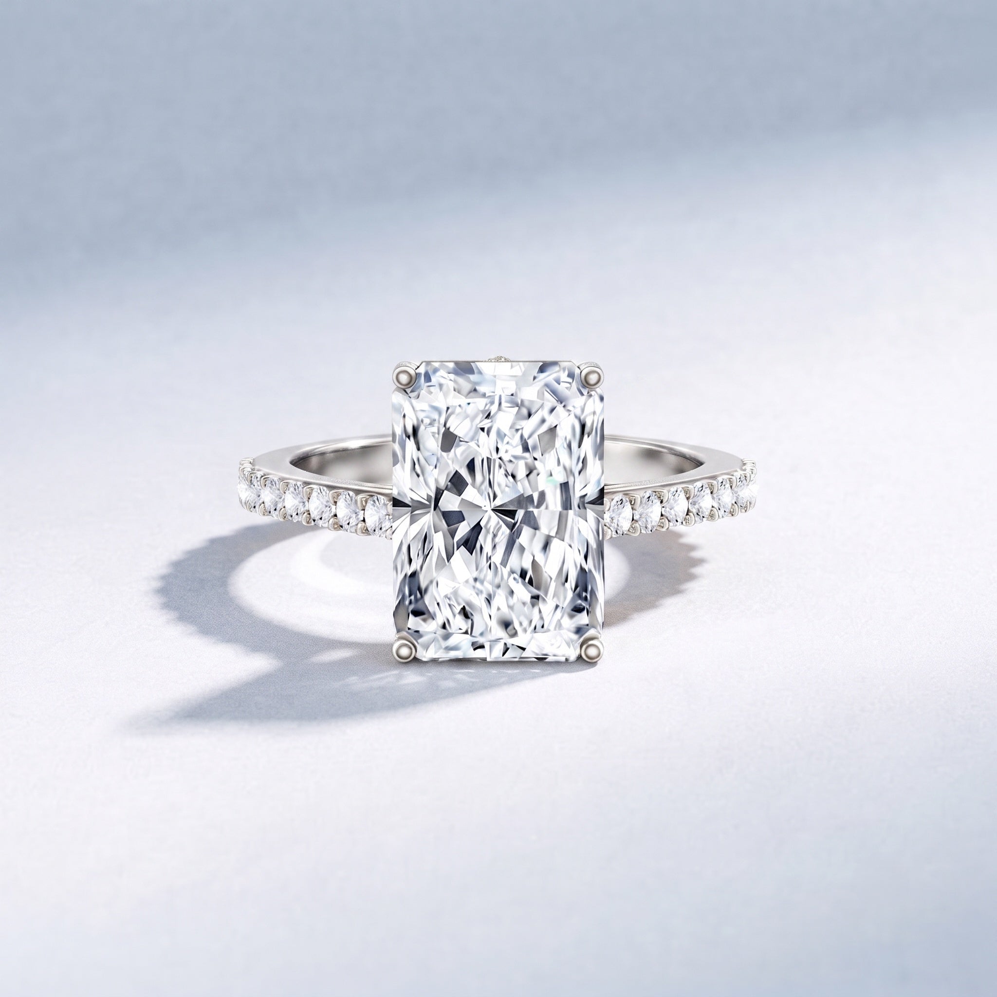 IGI Certified 5 Carat Lab Grown Diamond Solitaire Radiant Cut Engagement Ring Lab - ( E-VS1 ) - Rosec Jewels