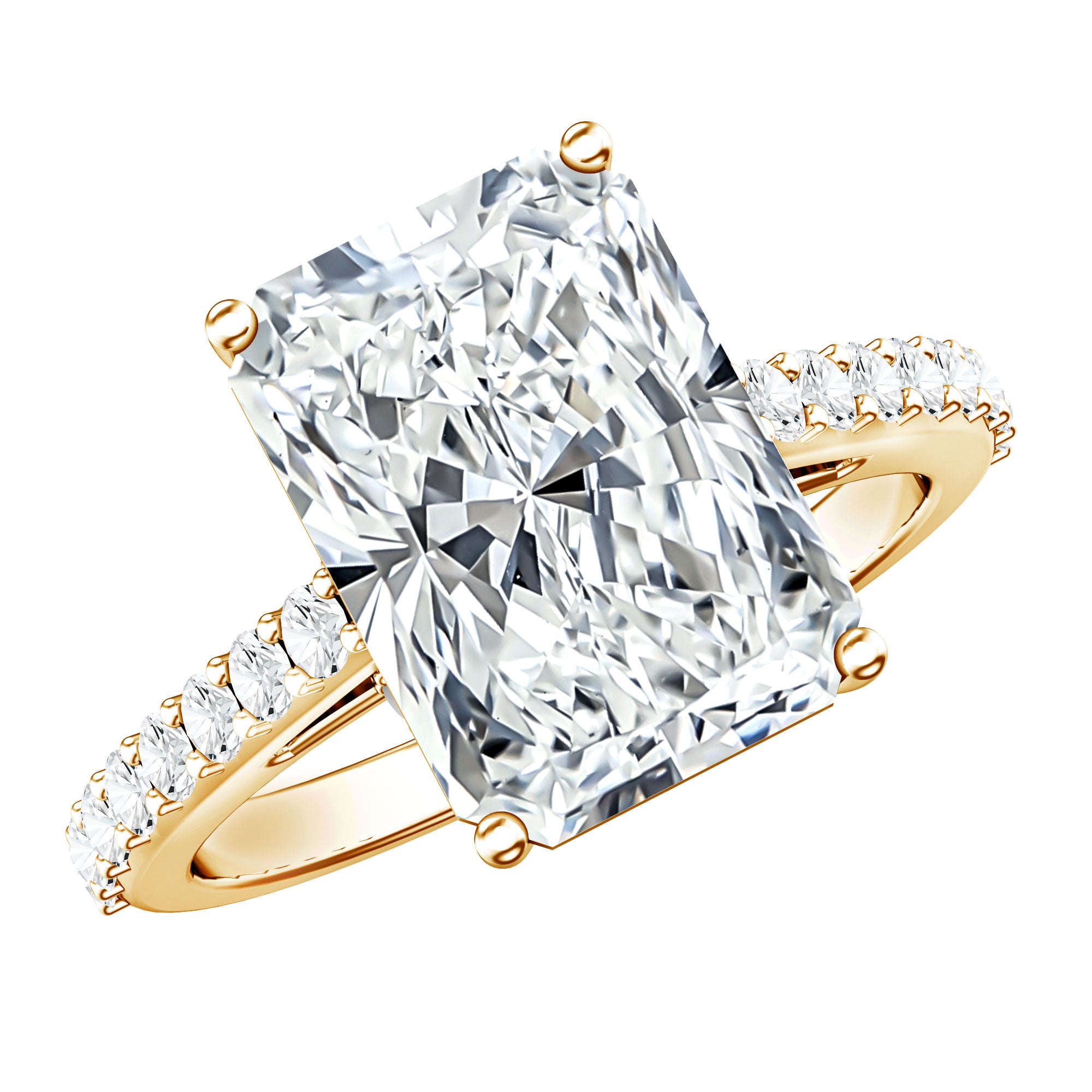IGI Certified 5 Carat Lab Grown Diamond Solitaire Radiant Cut Engagement Ring Lab - ( E-VS1 ) - Rosec Jewels