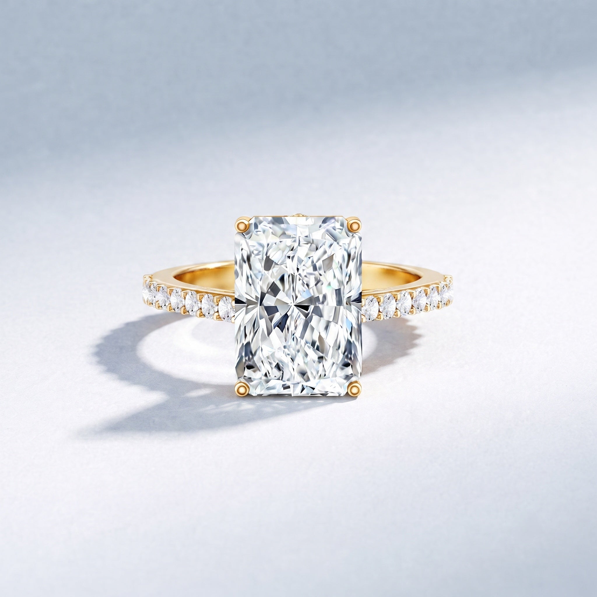 IGI Certified 5 Carat Lab Grown Diamond Solitaire Radiant Cut Engagement Ring Lab - ( E-VS1 ) - Rosec Jewels