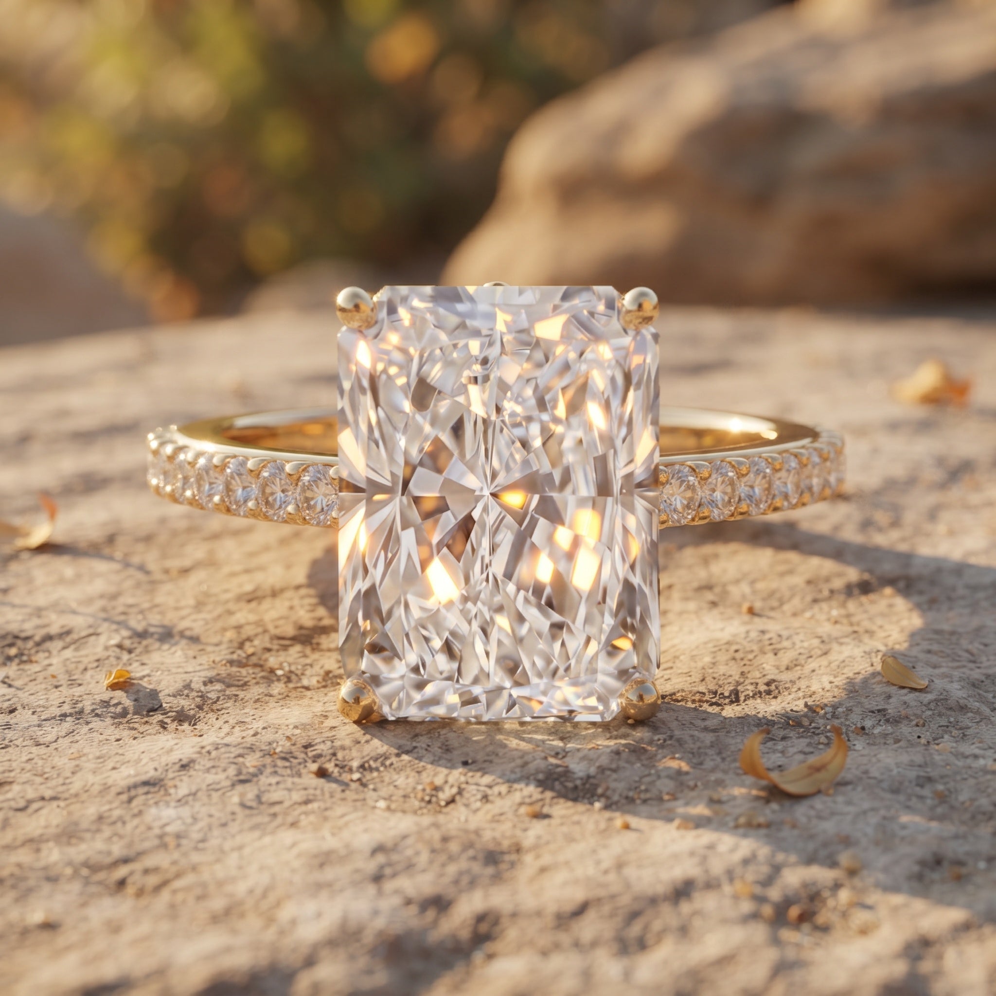 IGI Certified 5 Carat Lab Grown Diamond Solitaire Radiant Cut Engagement Ring Lab - ( E-VS1 ) - Rosec Jewels