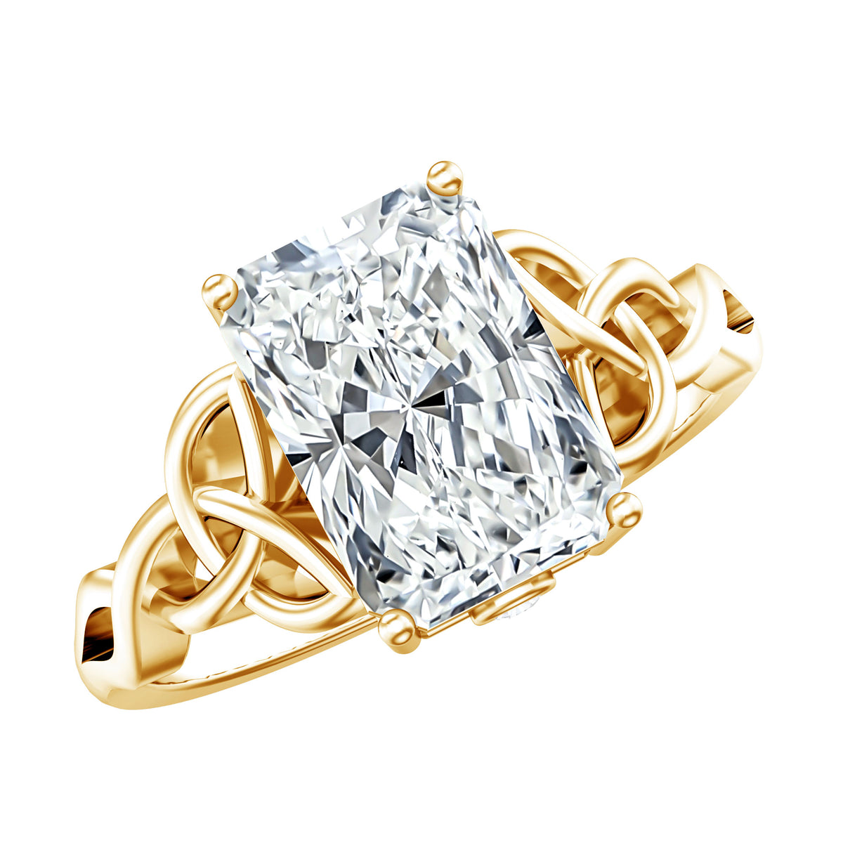 IGI Certified 3 Carat Radiant Cut Lab Diamond Knot Engagement Ring Lab - ( E-VS1 ) - Rosec Jewels