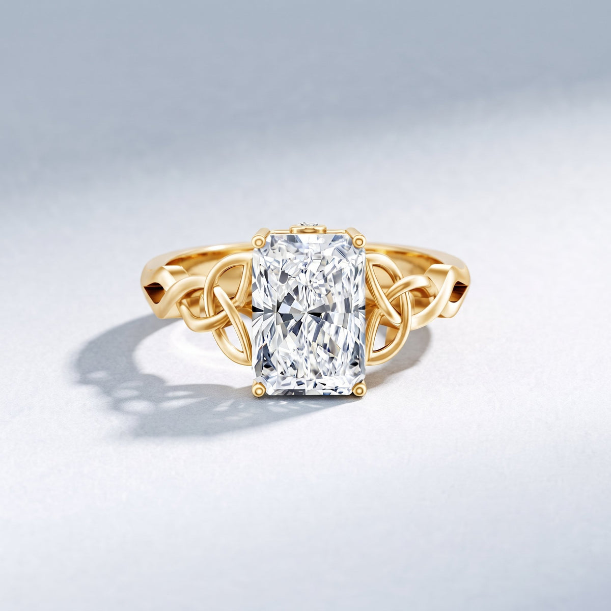 IGI Certified 3 Carat Radiant Cut Lab Diamond Knot Engagement Ring Lab - ( E-VS1 ) - Rosec Jewels