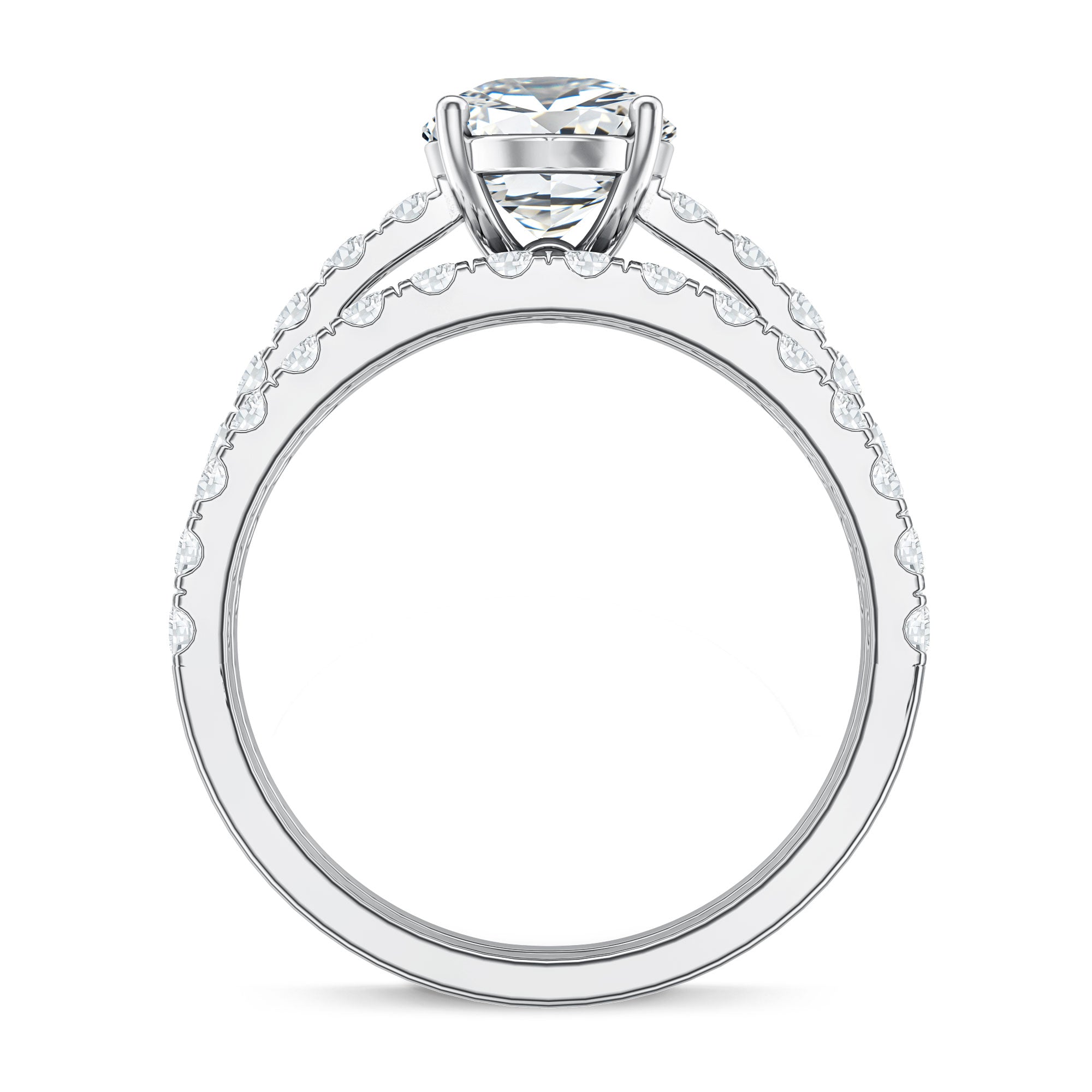IGI Certified Lab Grown 2 Carat Diamond Pear Shaped Engagement Ring with Wedding Band Lab - ( E-VS1 ) - Rosec Jewels