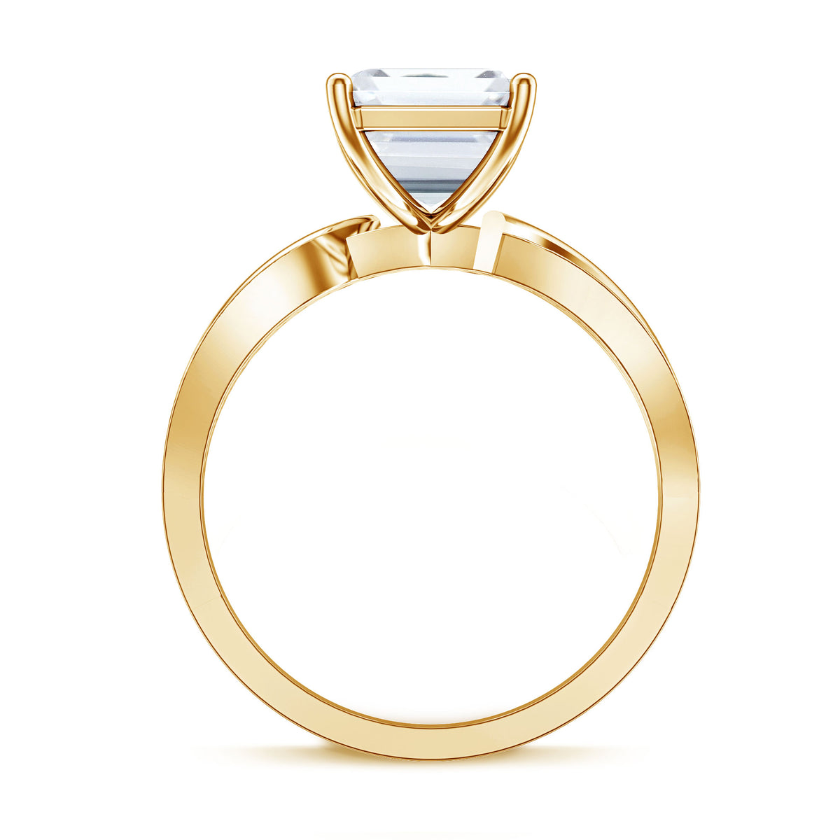 Huge 5 Carat Emerald Cut Lab Grown Diamond Infinity Band Engagement Ring with IGI Certificate Lab - ( E-VS1 ) - Rosec Jewels
