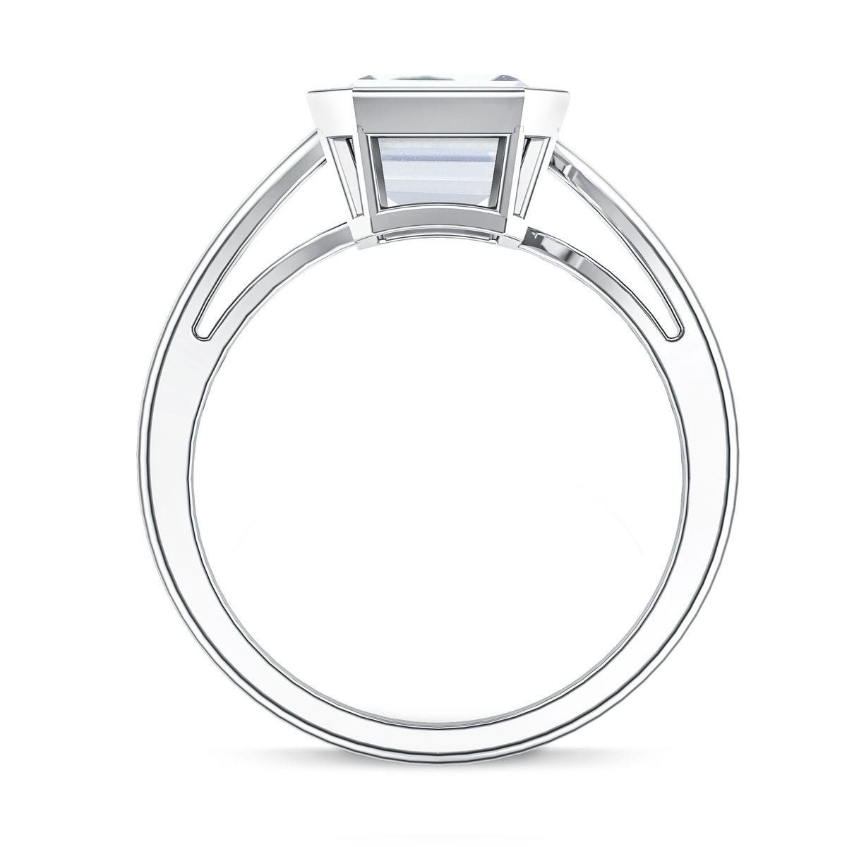 IGI Verified 4 Carat Emerald Cut Lab Grown Diamond Bypass Engagement Ring Lab - ( E-VS1 ) - Rosec Jewels