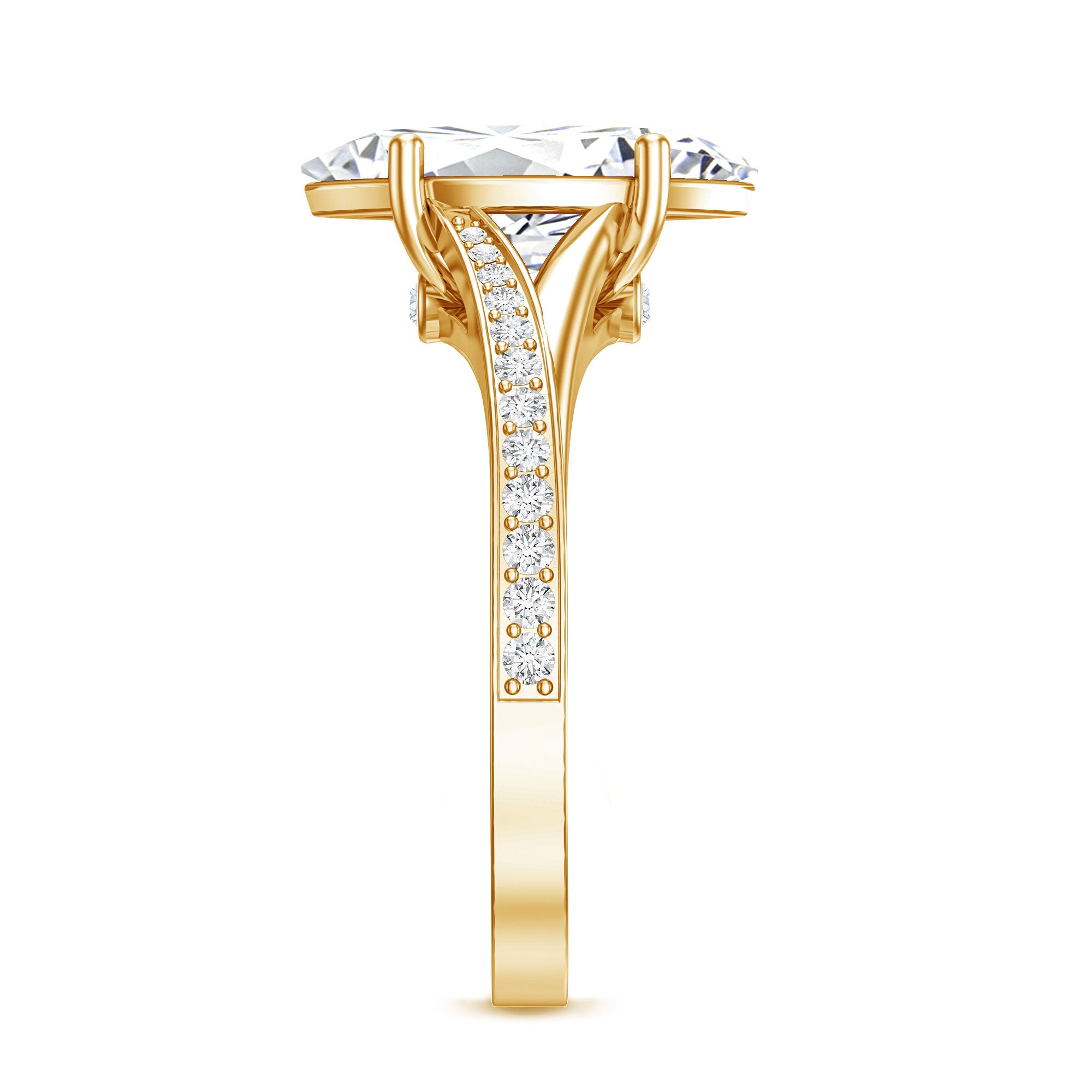 Rosec Jewels-2 Carat IGI Certified Lab Grown Diamond Marquise Engagement Ring with Split Shank