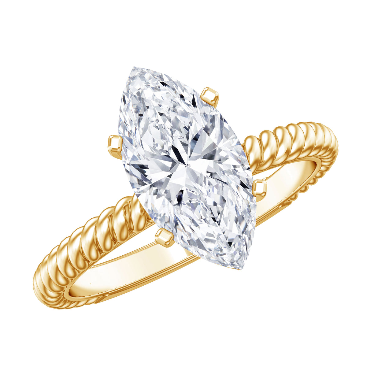 Marquise Cut 2 Carat Lab Grown Diamond Solitaire Engagement Ring IGI Certified Lab - ( E-VS1 ) - Rosec Jewels