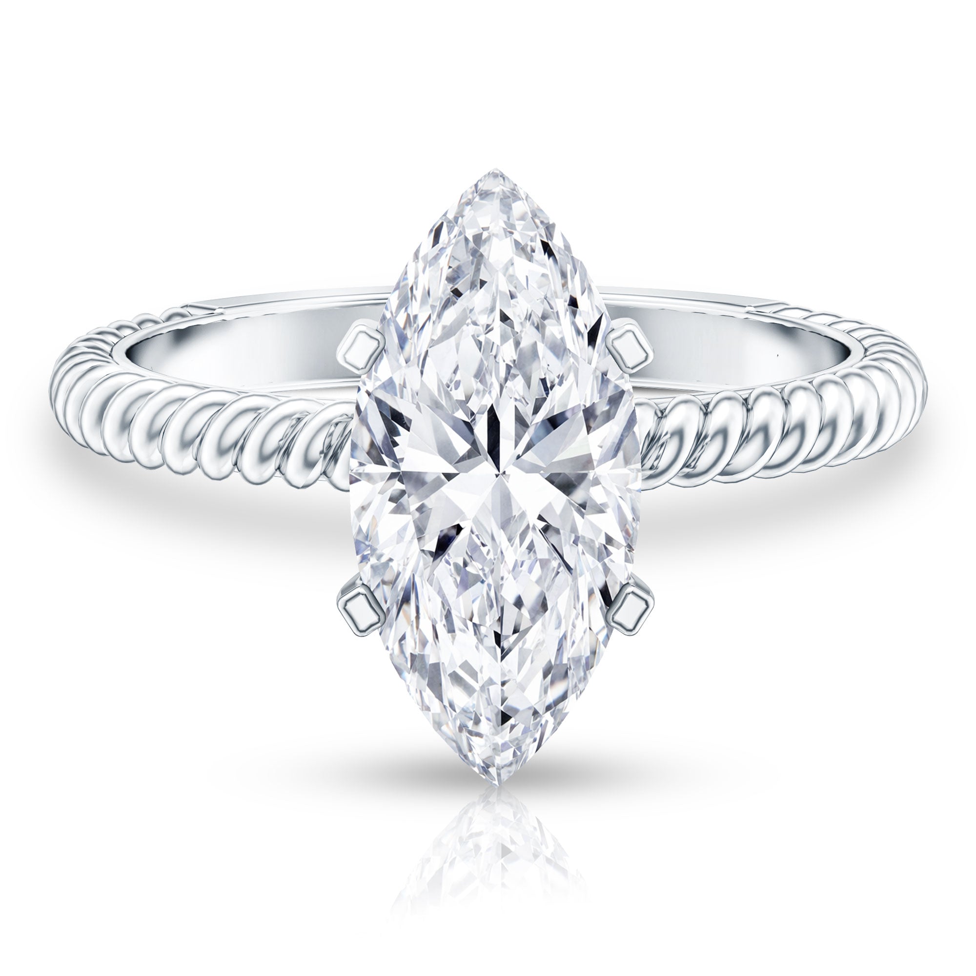 Rosec Jewels-3 Carat Lab Grown Diamond Marquise Engagement Ring IGI Certified