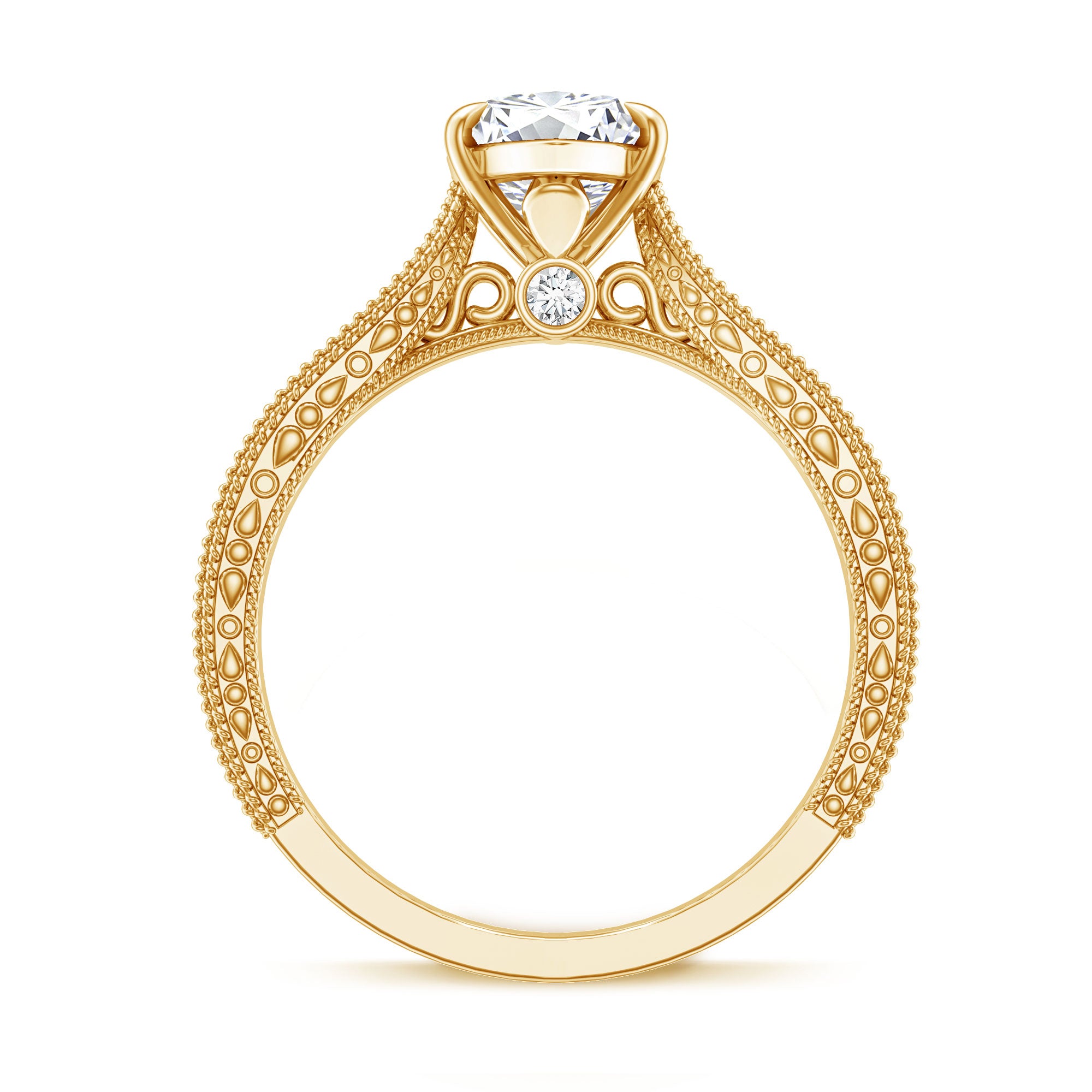 IGI Certified Antique Looking 2 Carat Marquise Lab Diamond Engagement Ring with Engraved Shank Lab - ( E-VS1 ) - Rosec Jewels