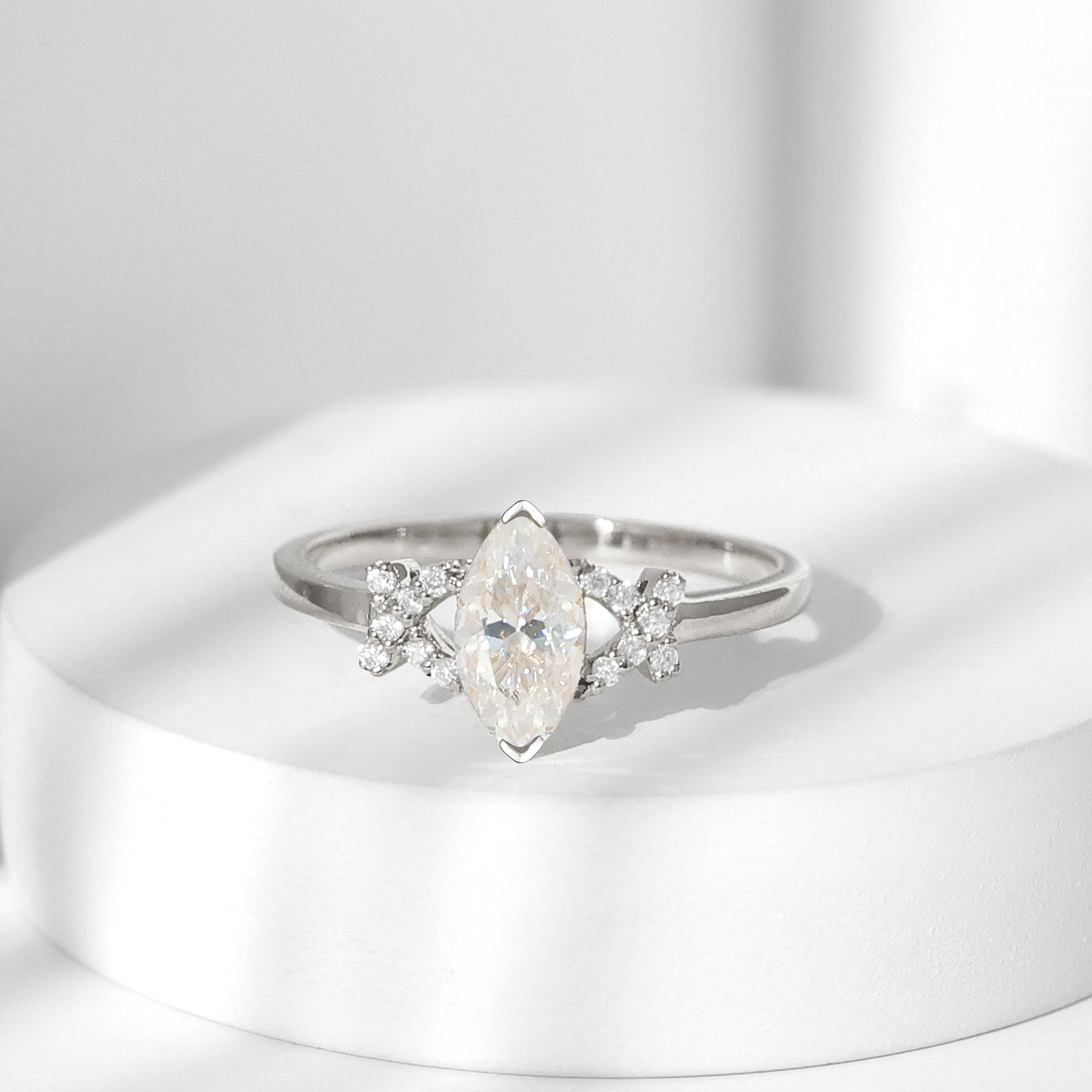 Rosec Jewels-IGI Certified 1 Carat Lab Grown Diamond Marquise Engagement Ring with Split Shank