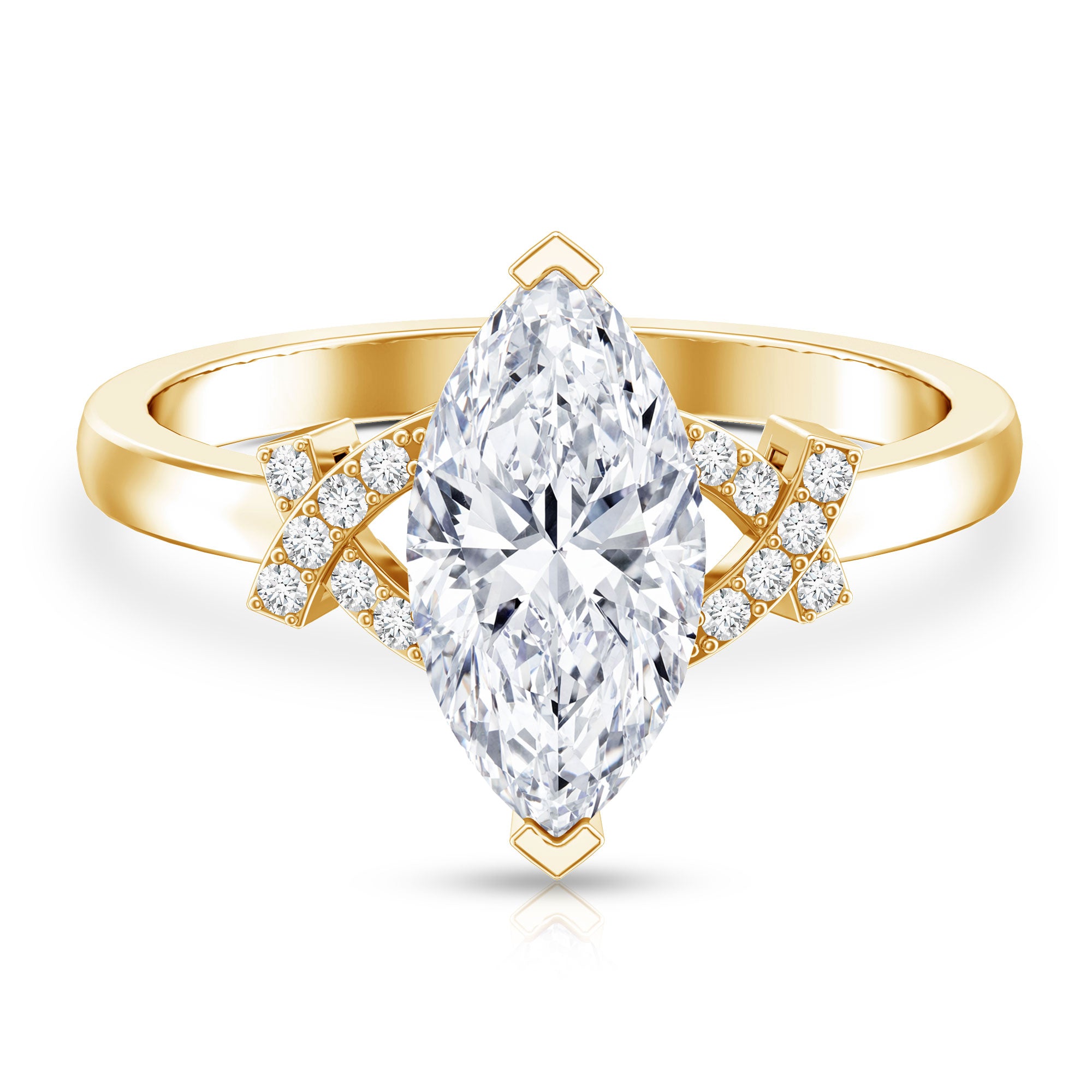 Marquise Cut IGI Certified Lab Grown Diamond Statement Engagement Ring 2 Carat Lab - ( E-VS1 ) - Rosec Jewels