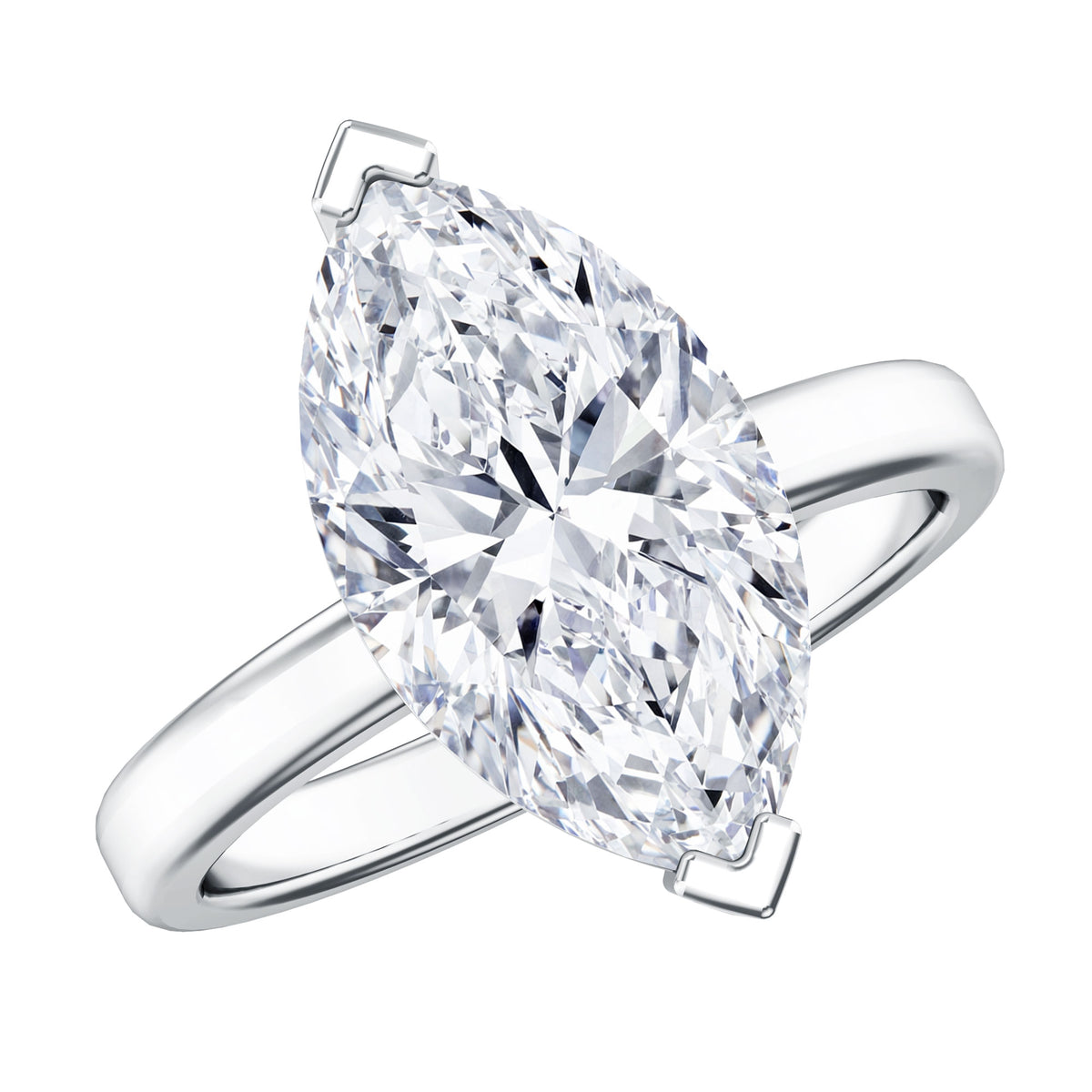 2 Carat Lab Grown Diamond Marquise Engagement Ring with IGI Certificate Lab - ( E-VS1 ) - Rosec Jewels