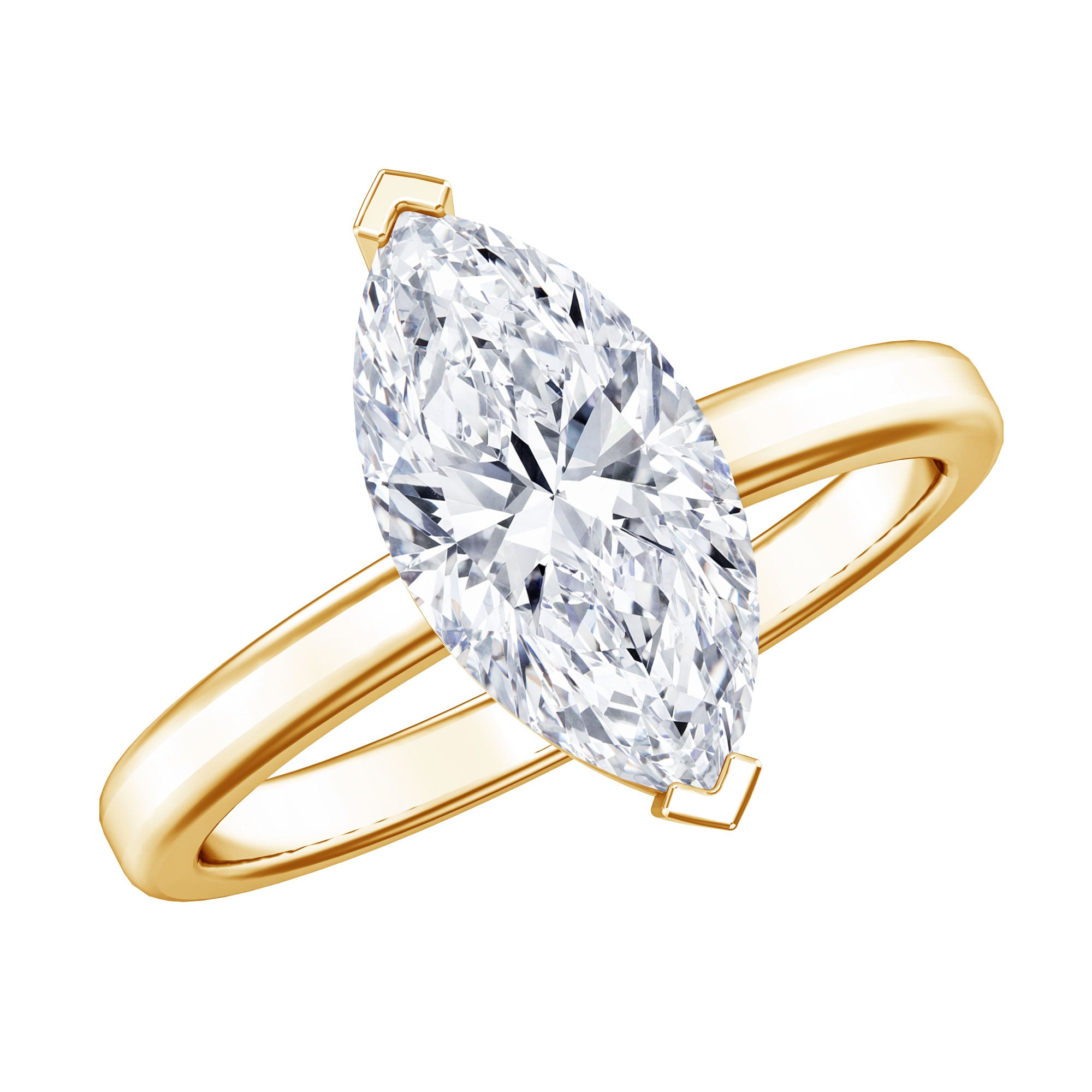 IGI Certified 4 Carat Marquise Lab Grown Diamond Solitaire Engagement Ring Lab - ( E-VS1 ) - Rosec Jewels