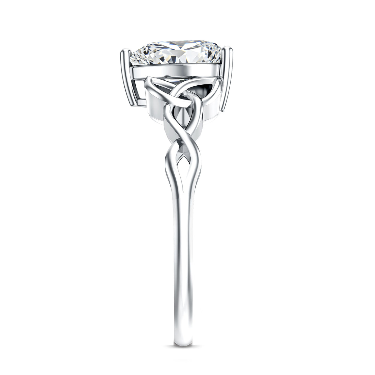 IGI Verified 2 Carat Heart Shape Lab Grown Diamond Celtic Engagement Ring Lab - ( E-VS1 ) - Rosec Jewels