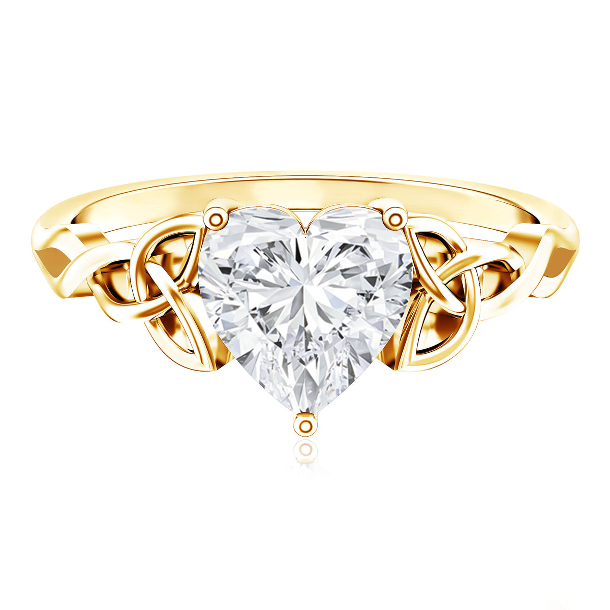 IGI Verified 2 Carat Heart Shape Lab Grown Diamond Celtic Engagement Ring Lab - ( E-VS1 ) - Rosec Jewels