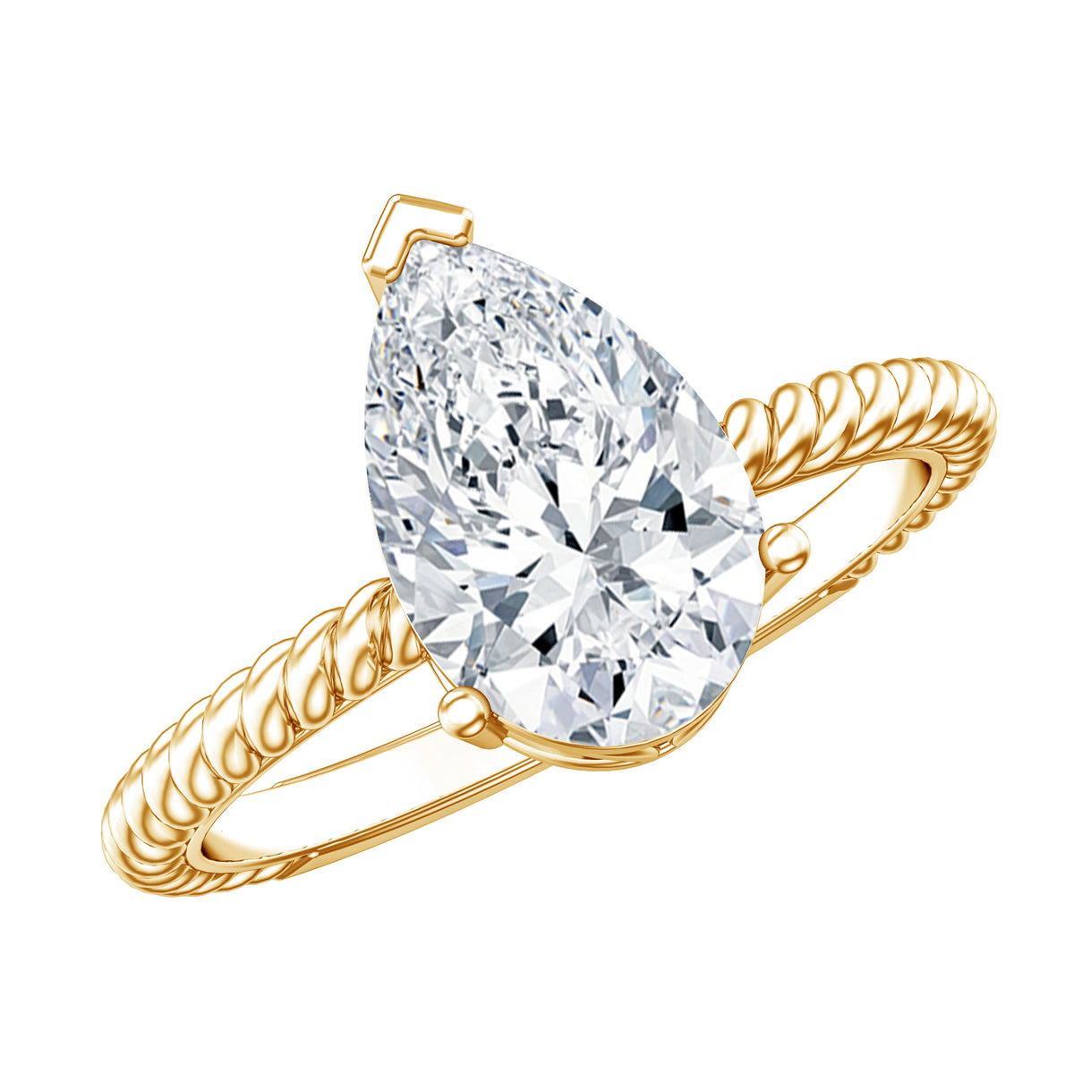 Pear Shaped 2 Carat Lab Grown Diamond Solitaire Engagement Ring IGI Certified Lab - ( E-VS1 ) - Rosec Jewels