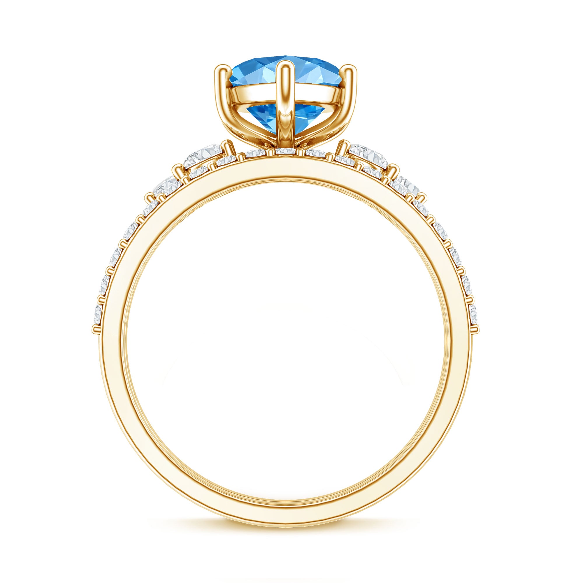 Rosec Jewels-IGI Certified Marquise Cut Lab Grown 3 Carat Blue Diamond Engagement Ring with Enhancer