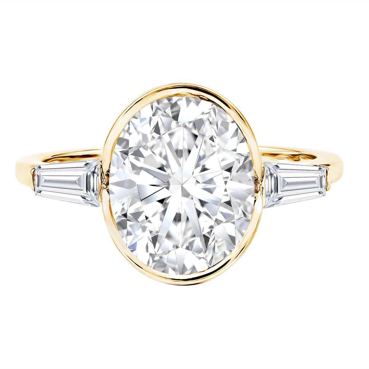 IGI Certified 3 Carat Solitaire Lab Grown Diamond Oblong Engagement Ring Lab - ( E-VS1 ) - Rosec Jewels