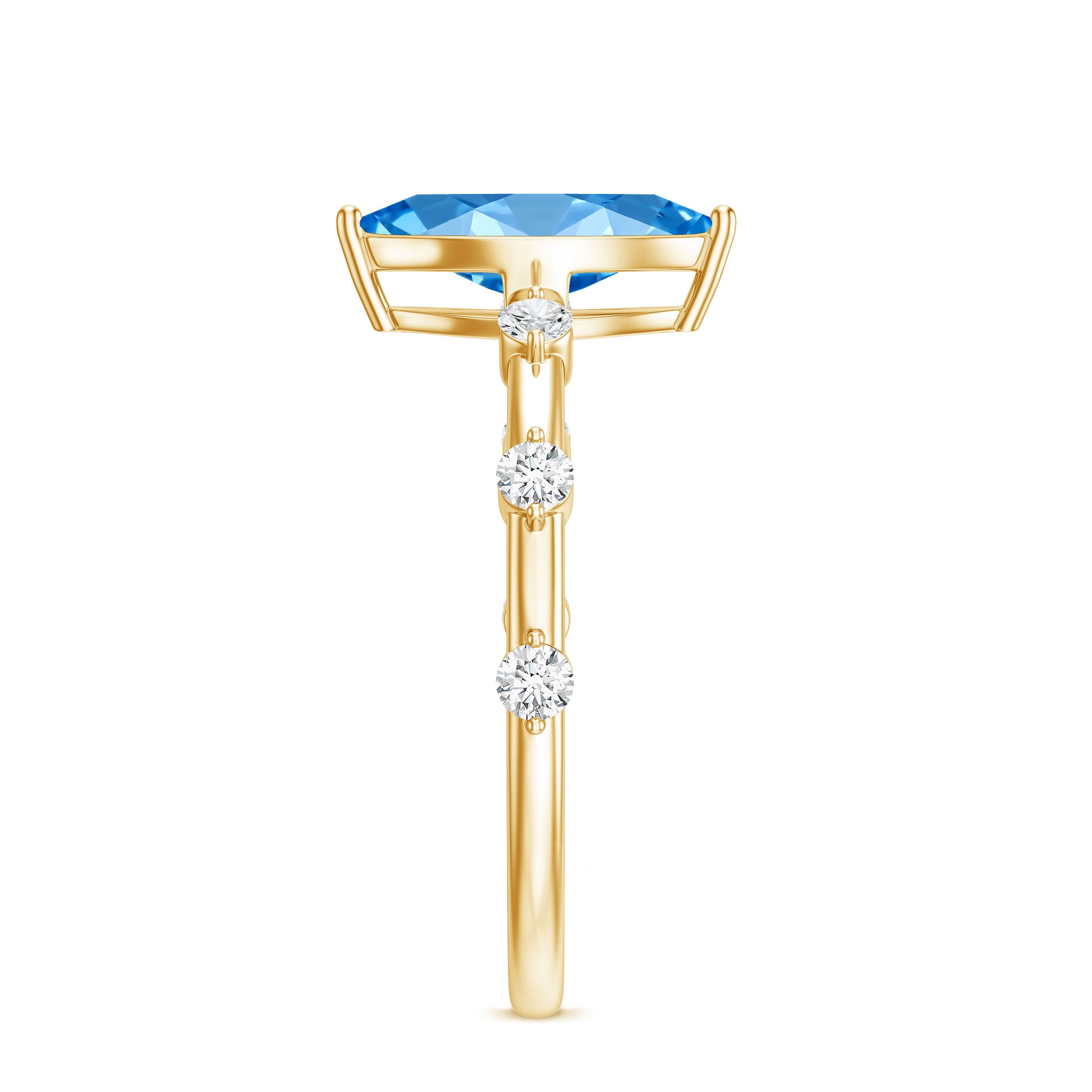 Rosec Jewels-IGI Certified 1 Carat Lab Grown Vivid Blue Diamond Engagement Ring Marquise