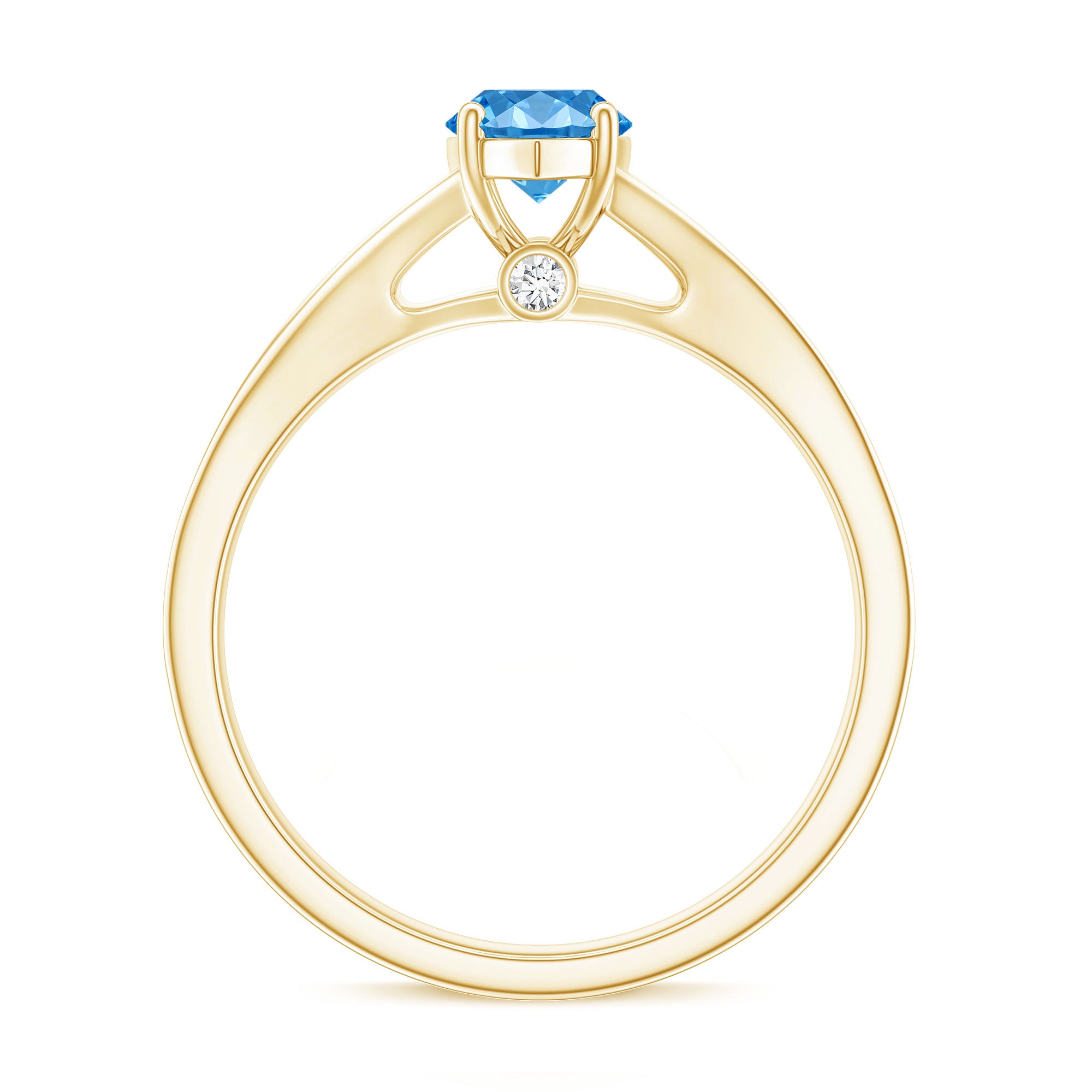 Marquise Cut IGI Certified 1 Carat Lab Grown Blue Diamond Engagement Ring with Split Shank Vivid Blue - VS1 - Rosec Jewels