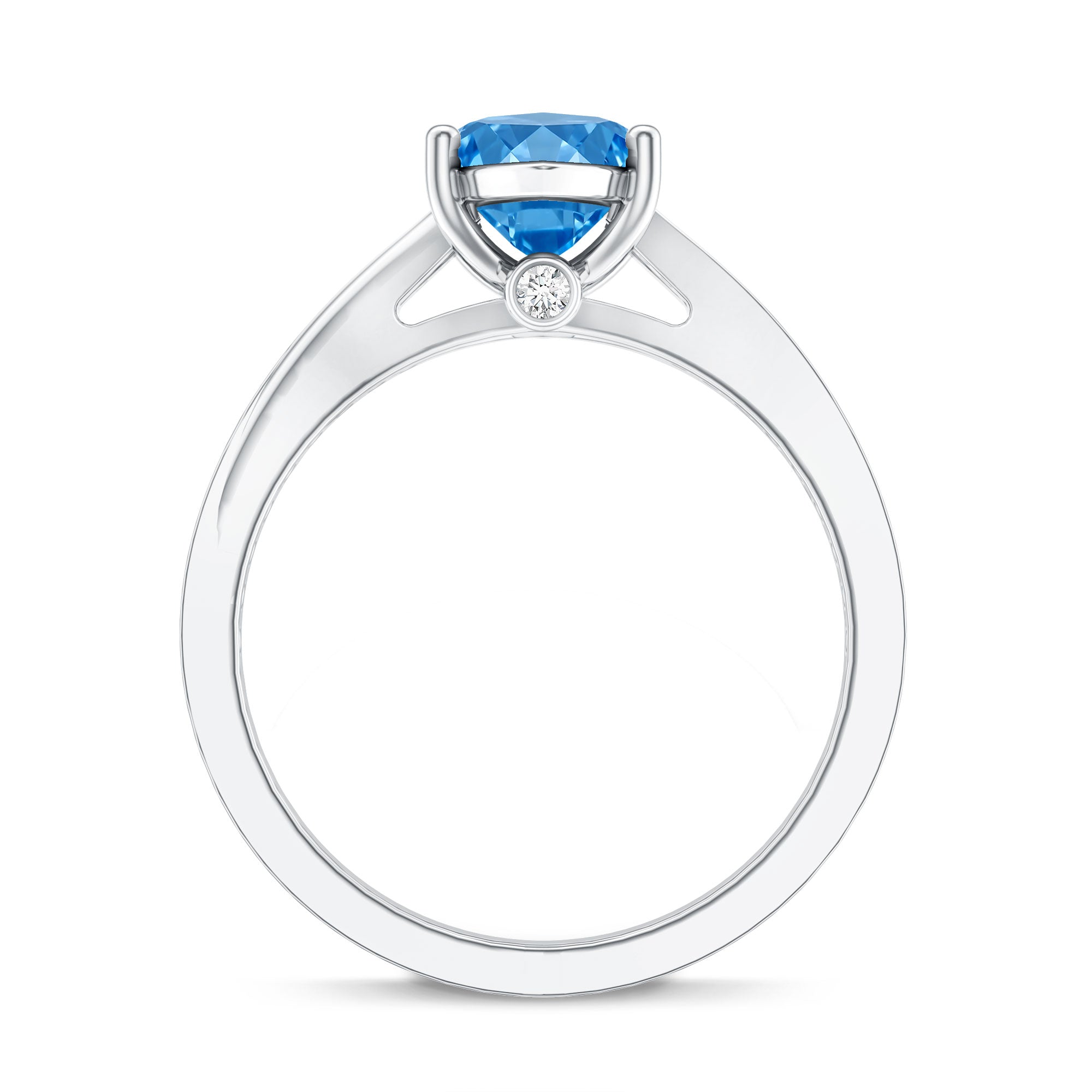 Rosec Jewels-IGI Certified 2 Carat Lab Grown Blue Diamond Split Shank Engagement Ring