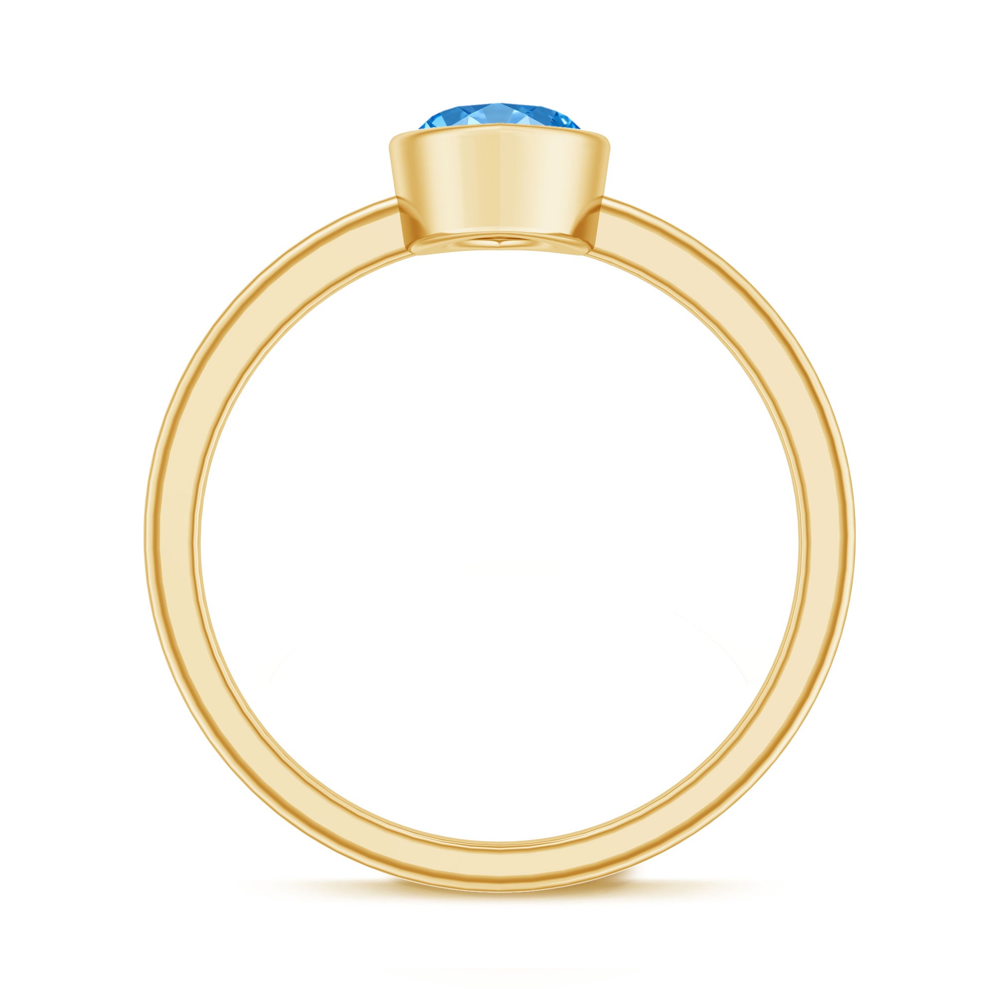 IGI Certified Marquise Cut Lab Grown Blue Diamond 1 Carat Engagement Ring in Bezel Setting Vivid Blue - VS1 - Rosec Jewels