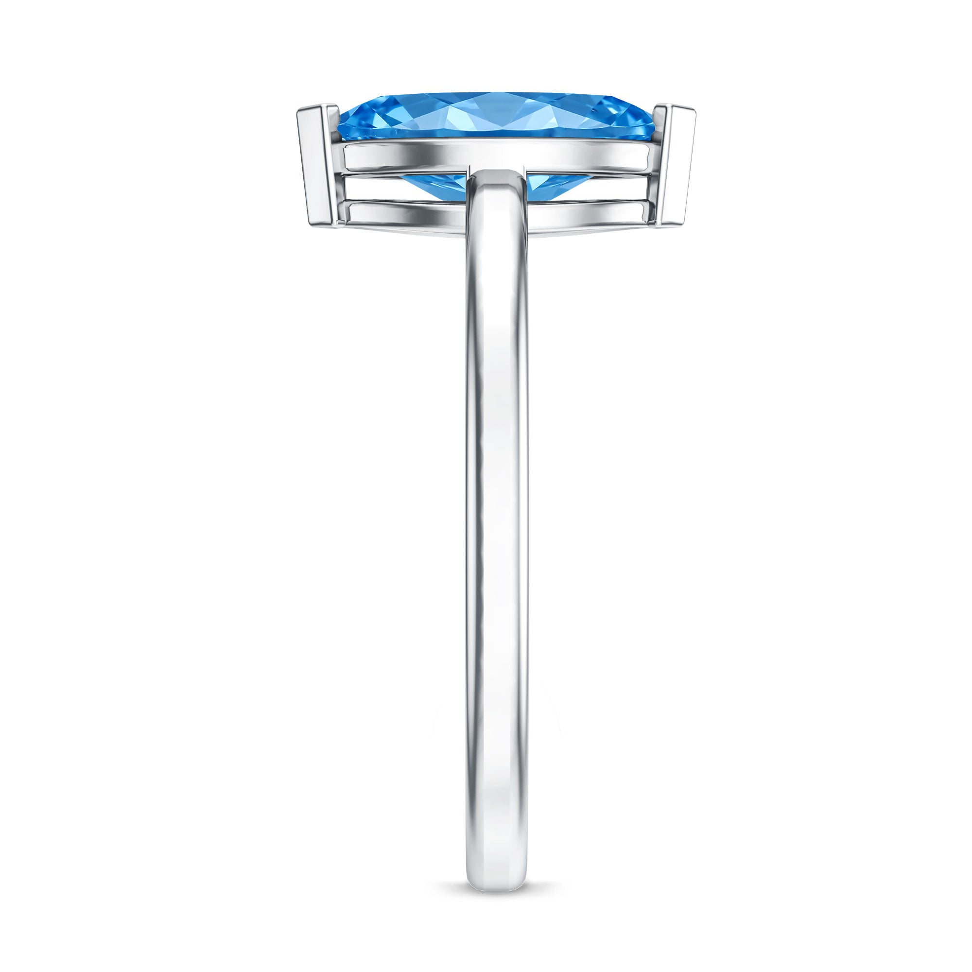 Lab Grown 1 Carat Blue Diamond Solitaire Marquise Engagement Ring with IGI Certificate Vivid Blue - VS1 - Rosec Jewels