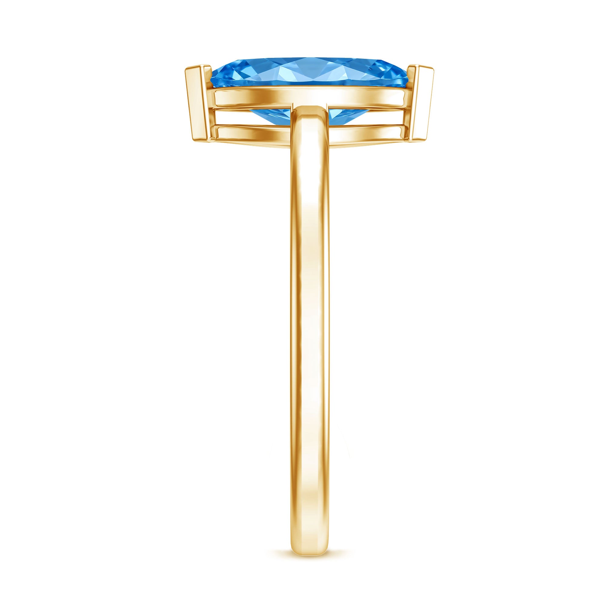 Lab Grown 1 Carat Blue Diamond Solitaire Marquise Engagement Ring with IGI Certificate Vivid Blue - VS1 - Rosec Jewels