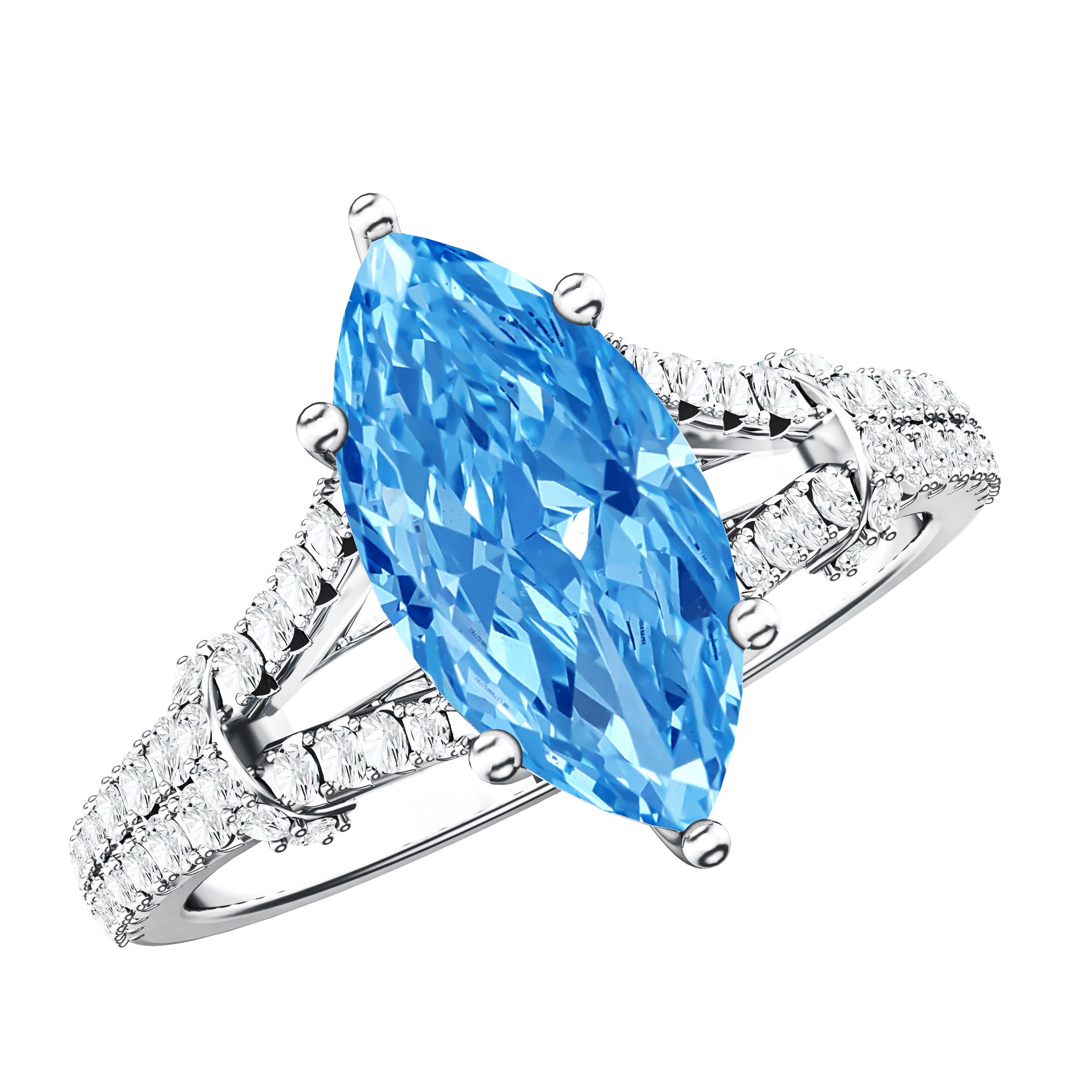Antique Looking 1 Carat Lab Grown Blue Diamond Engagement Ring IGI Certified Vivid Blue - VS1 - Rosec Jewels