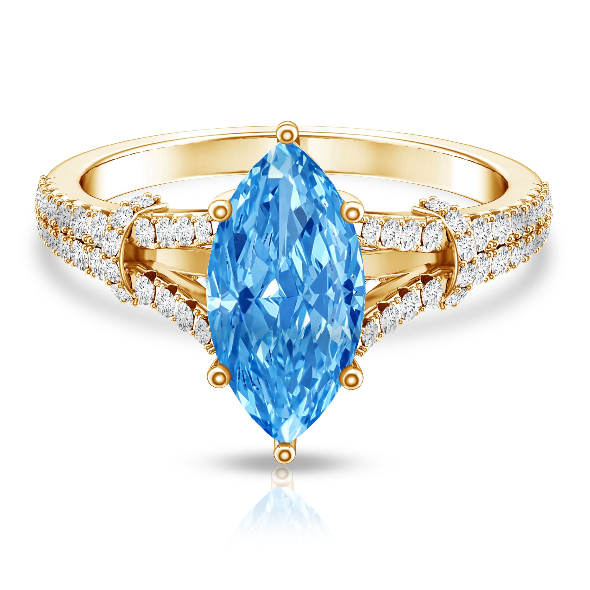 Antique Looking 1 Carat Lab Grown Blue Diamond Engagement Ring IGI Certified Vivid Blue - VS1 - Rosec Jewels