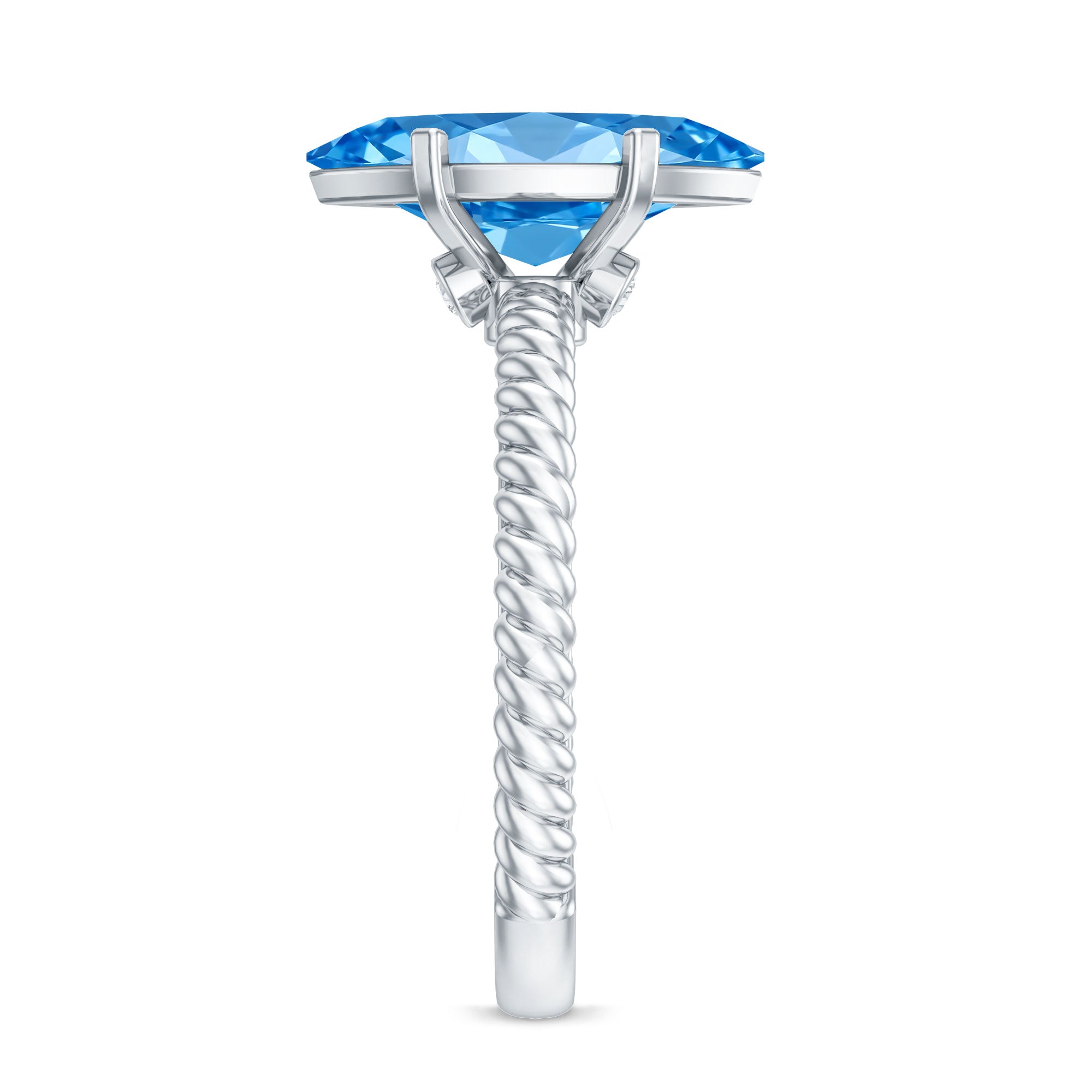 Rosec Jewels-Lab Grown 2 Carat Blue Diamond Marquise Solitaire Engagement Ring IGI Certified