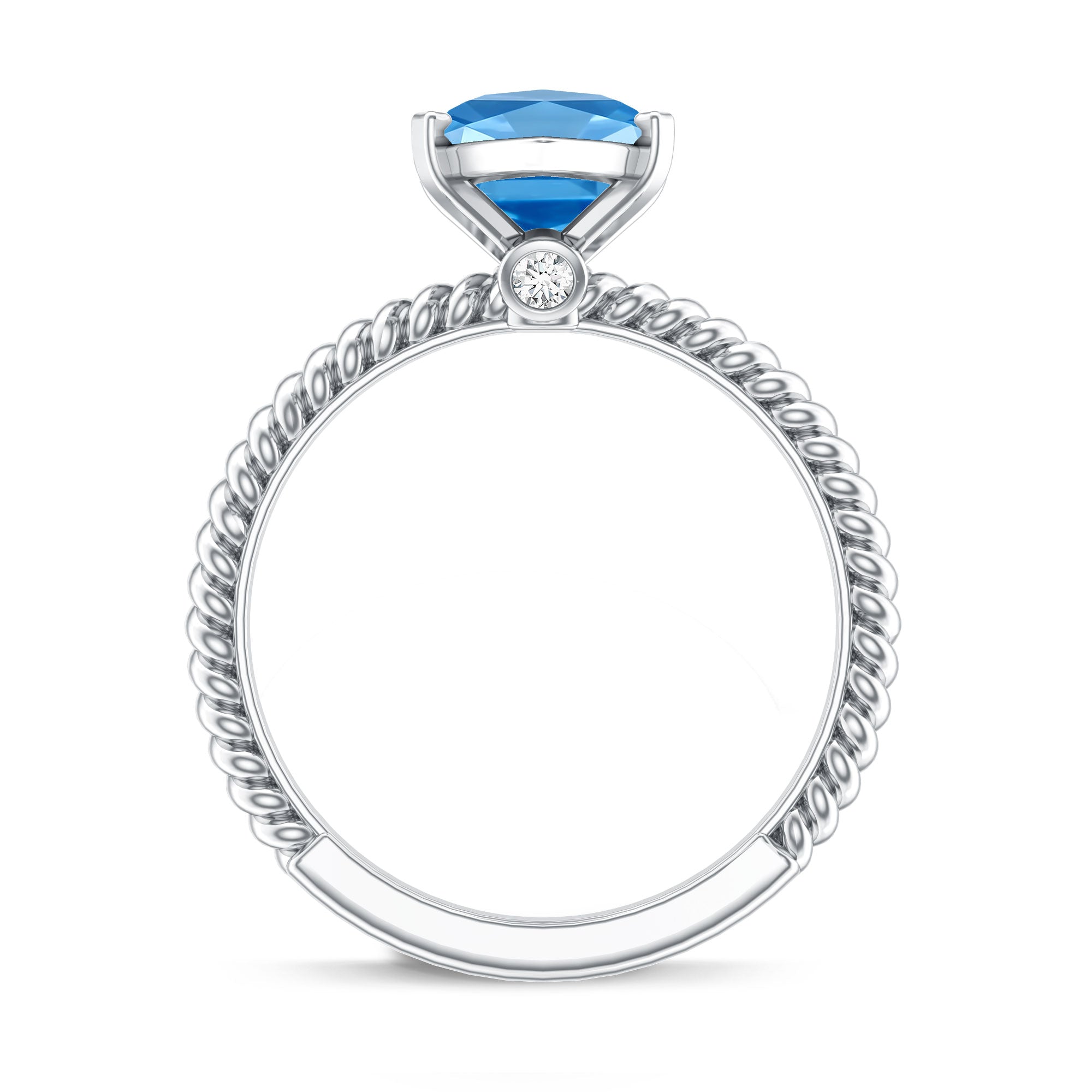 IGI Certified 3 Carat Lab Grown Blue Diamond Solitaire Engagement Ring Marquise Vivid Blue - VS1 - Rosec Jewels