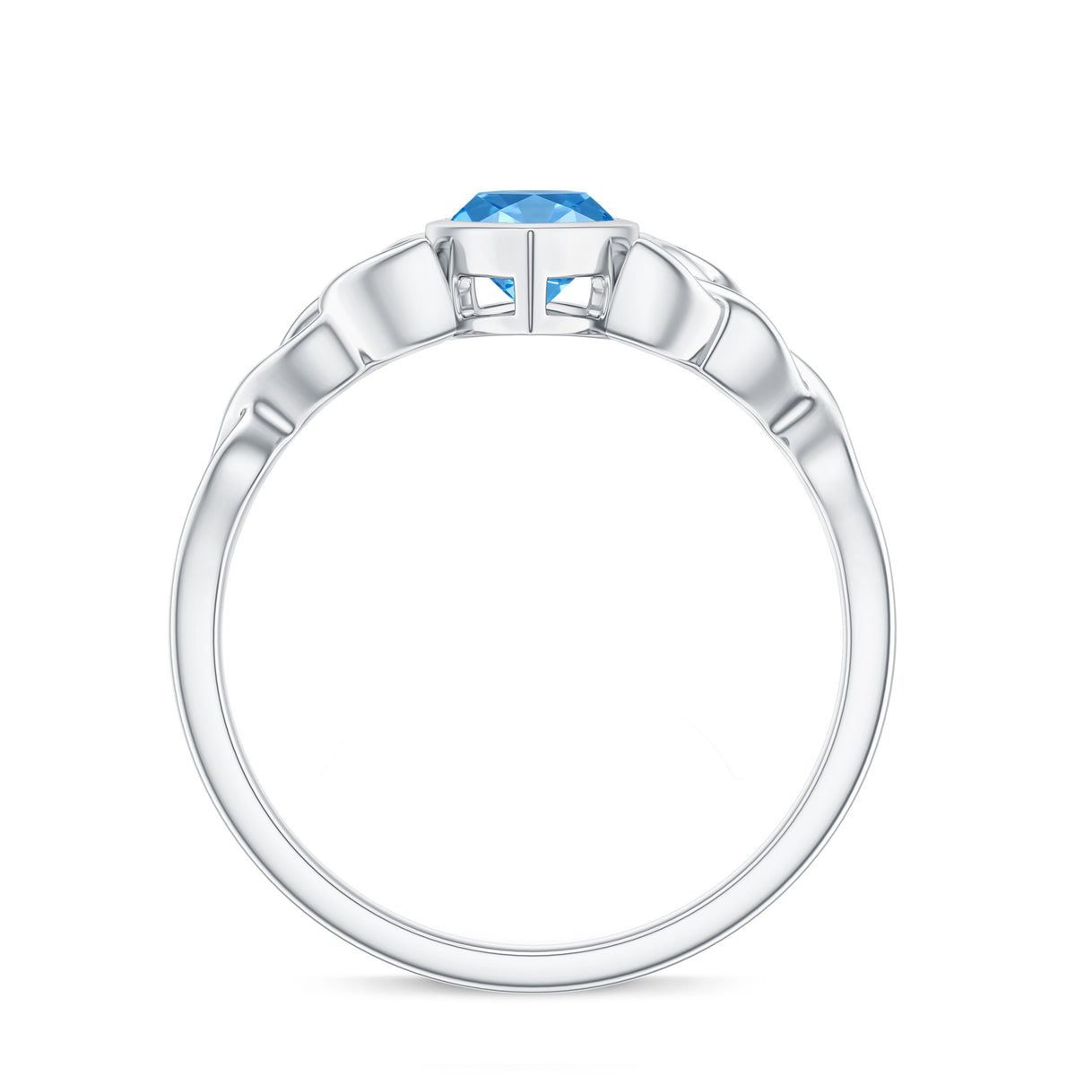 1 Carat Marquise Cut Lab Blue Diamond Celtic Engagement Ring IGI Certified Vivid Blue - VS1 - Rosec Jewels