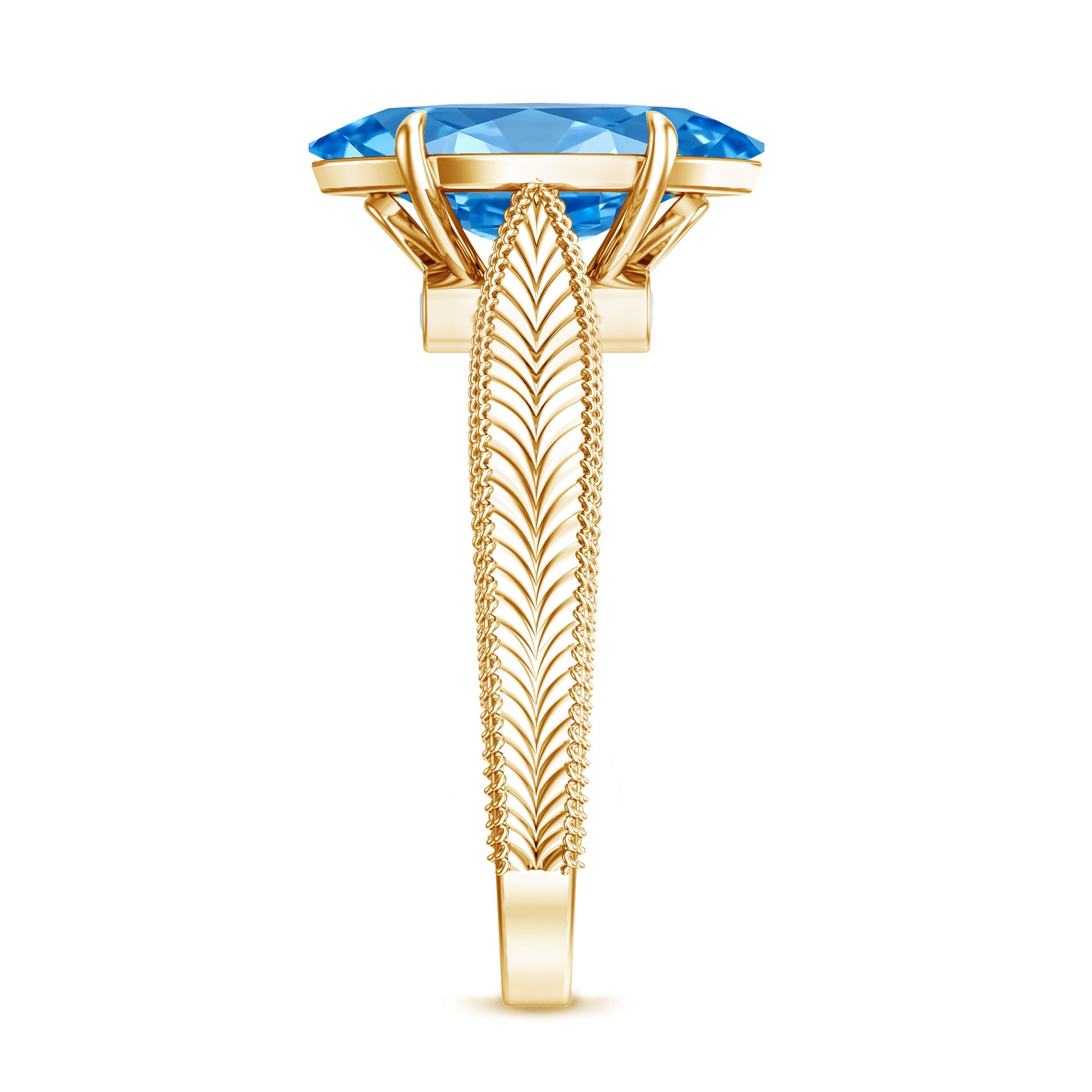 Lab Created 2 Carat Blue Diamond Vintage Inspired Engagement Ring IGI Certified Vivid Blue - VS1 - Rosec Jewels