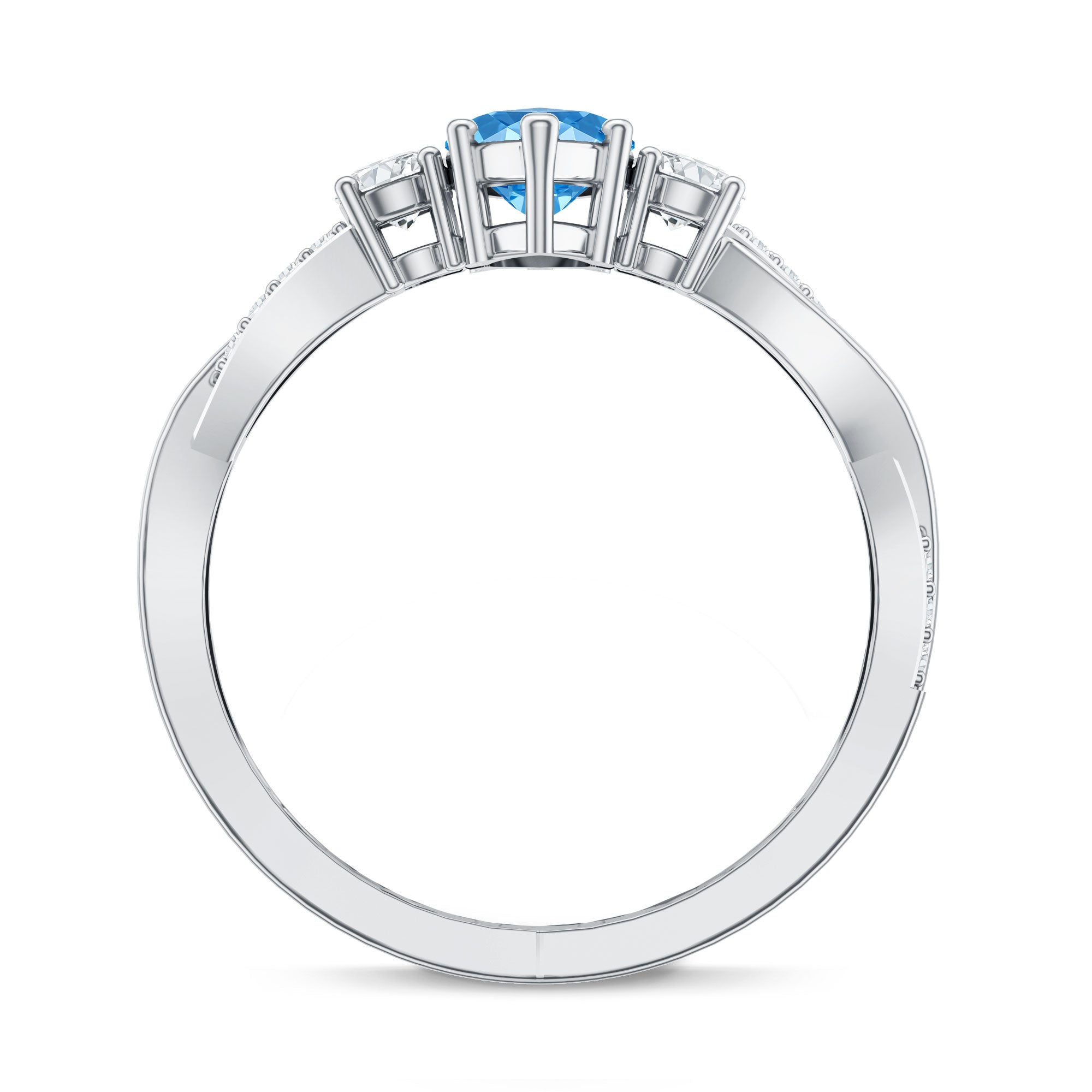 IGI Certified 1 Carat Marquise Cut Lab Blue Diamond Braided Ring for Women Vivid Blue - VS1 - Rosec Jewels