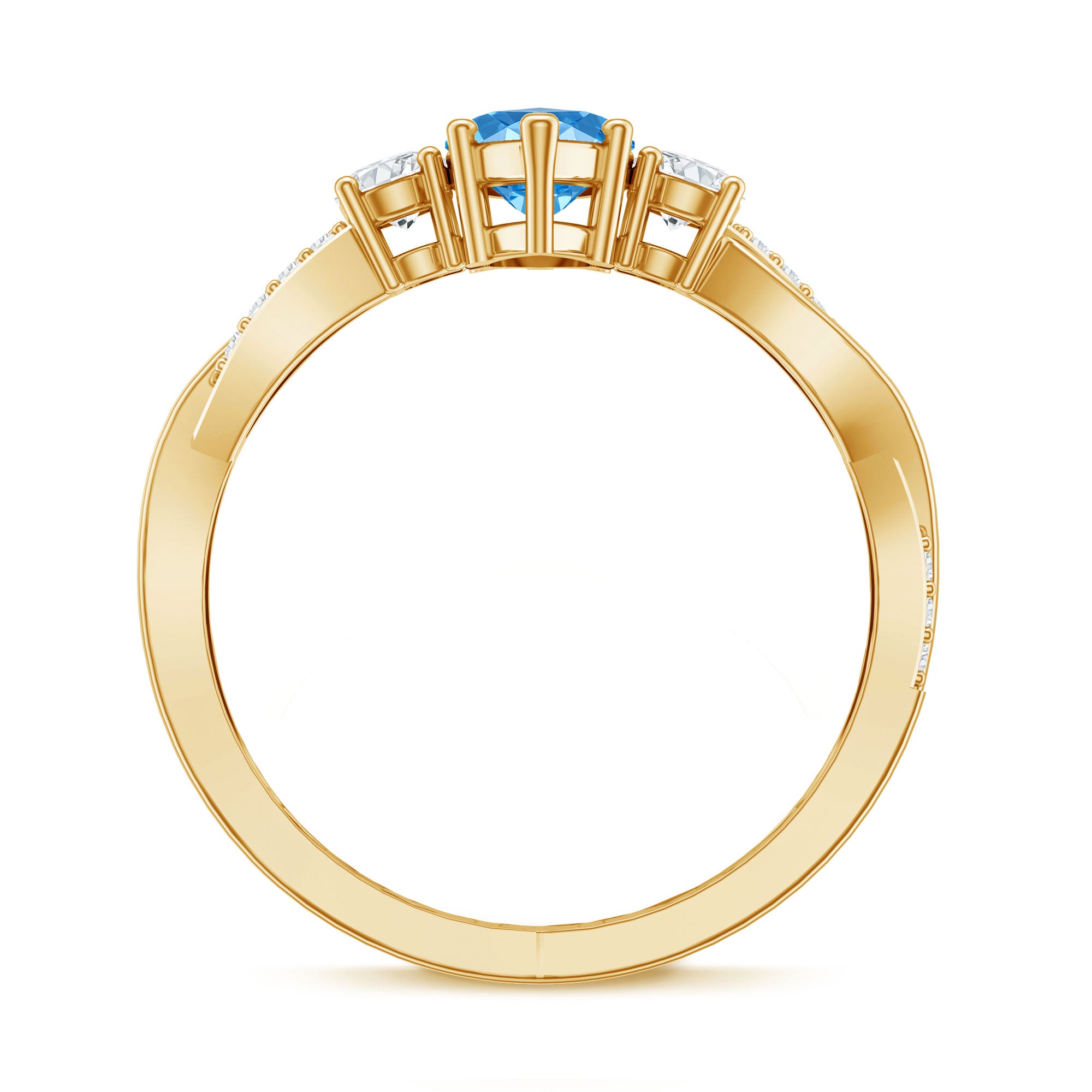 IGI Certified 1 Carat Marquise Cut Lab Blue Diamond Braided Ring for Women Vivid Blue - VS1 - Rosec Jewels