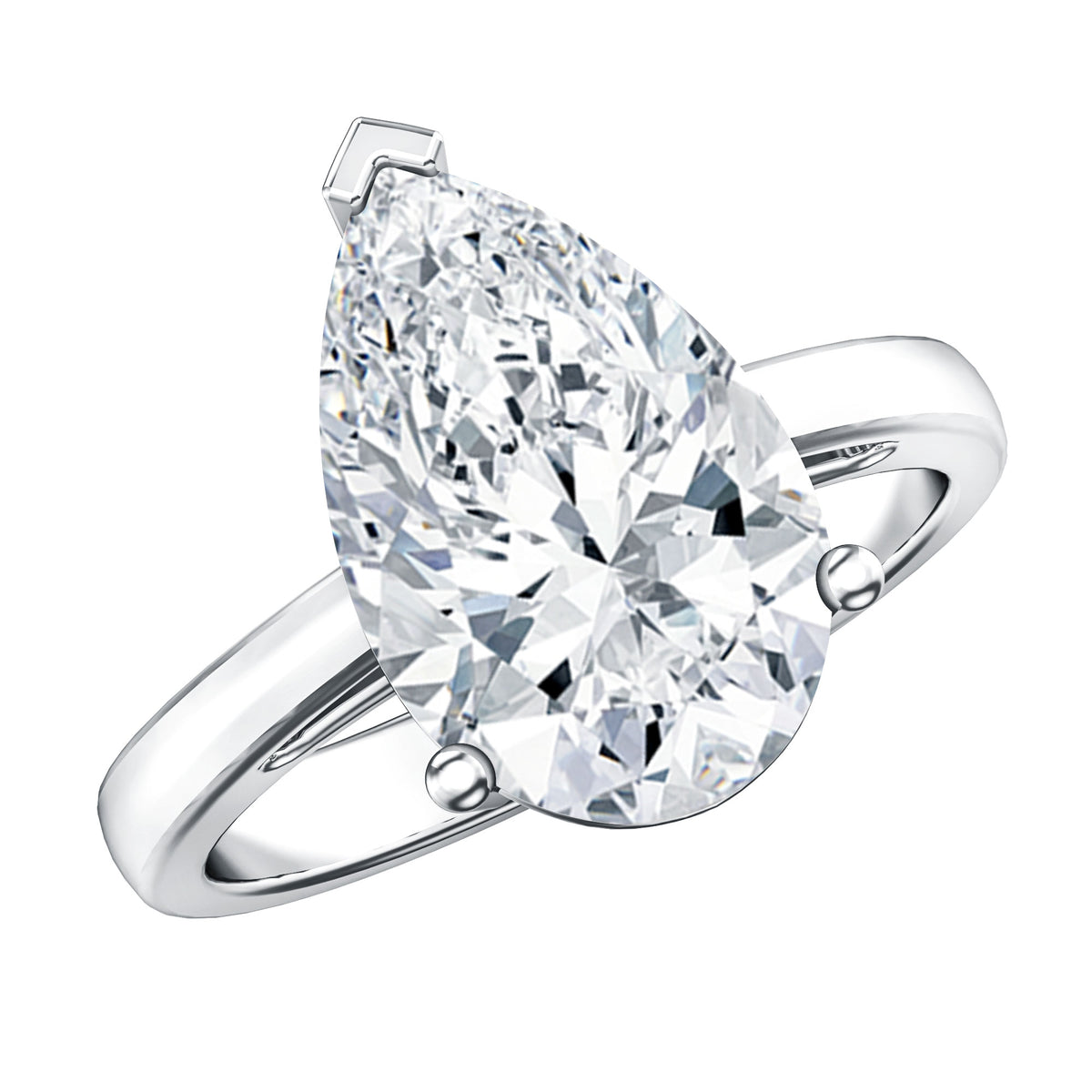 4 Carat IGI Certified Lab Grown Diamond Pear Engagement Ring Lab - ( E-VS1 ) - Rosec Jewels